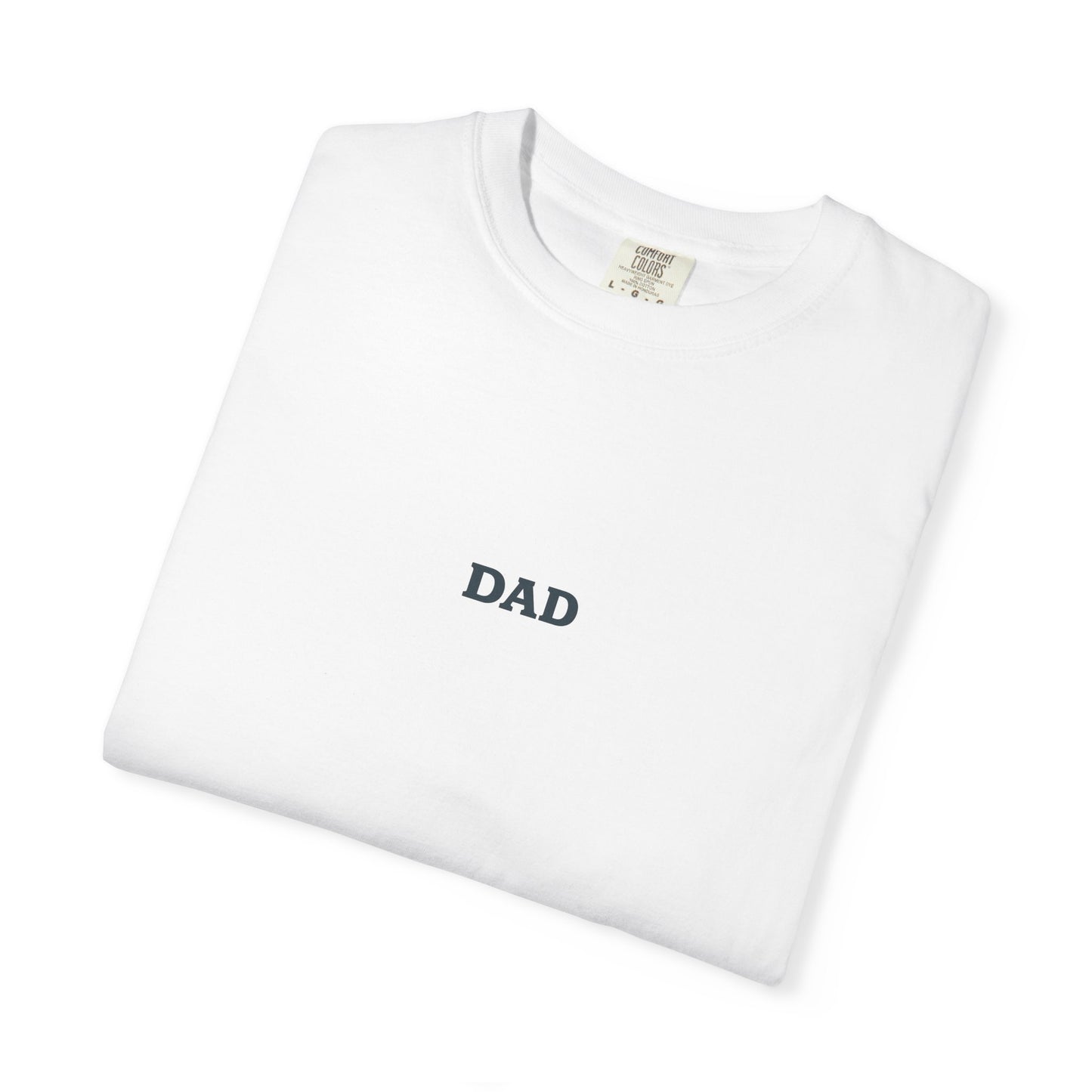 Father’s Day “Dad – Heavy Shoulders, Strong Hands, Full Heart” T-Shirt – Rustic Woodcut Edition