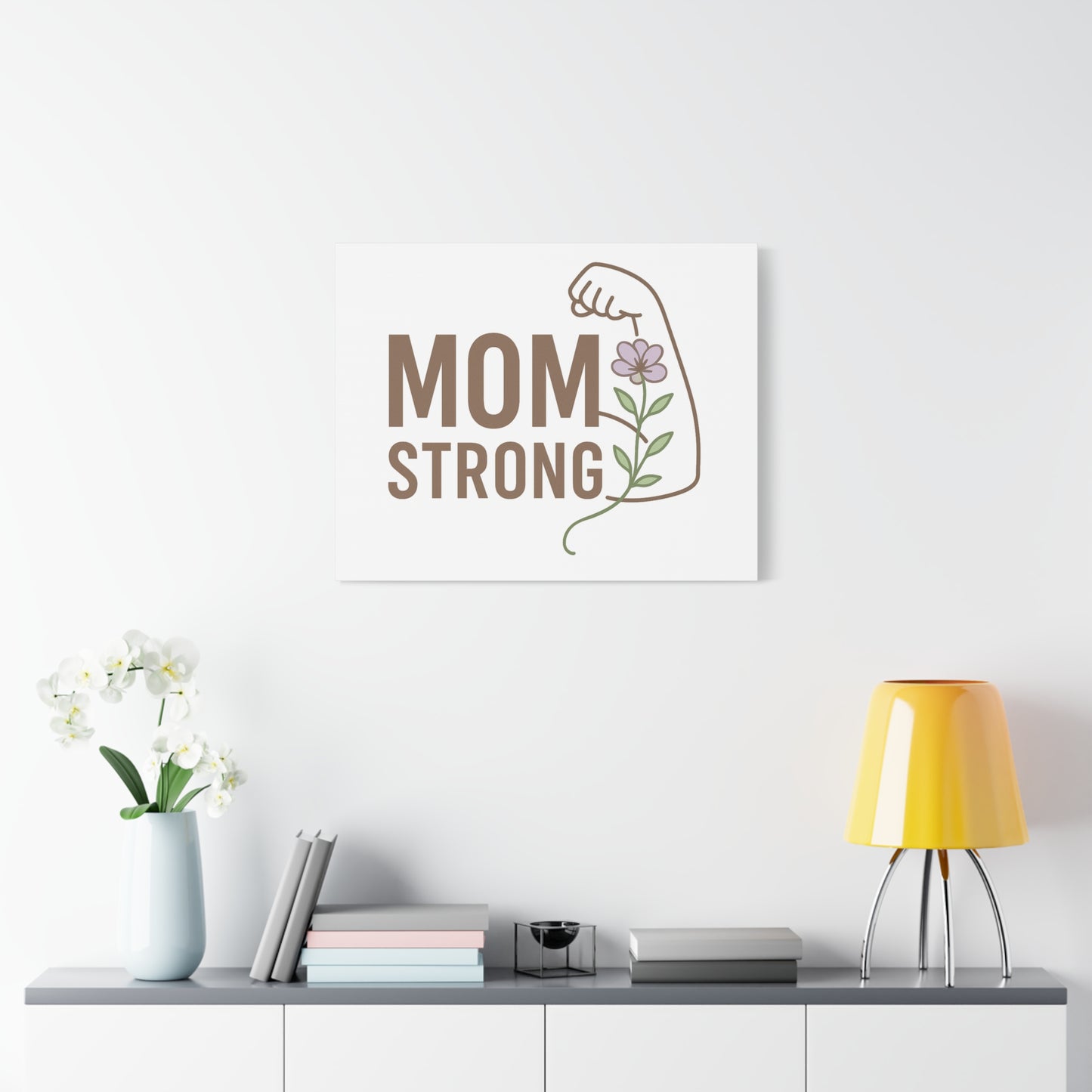 Mom Strong Canvas Art - Motivational Wall Decor for Moms