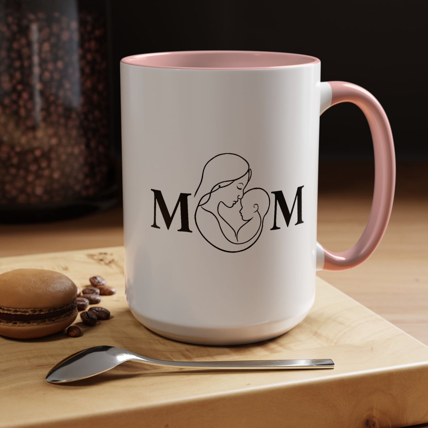 Mom Love Accent Coffee Mug - Perfect Gift for Mother's Day & Special Occasions