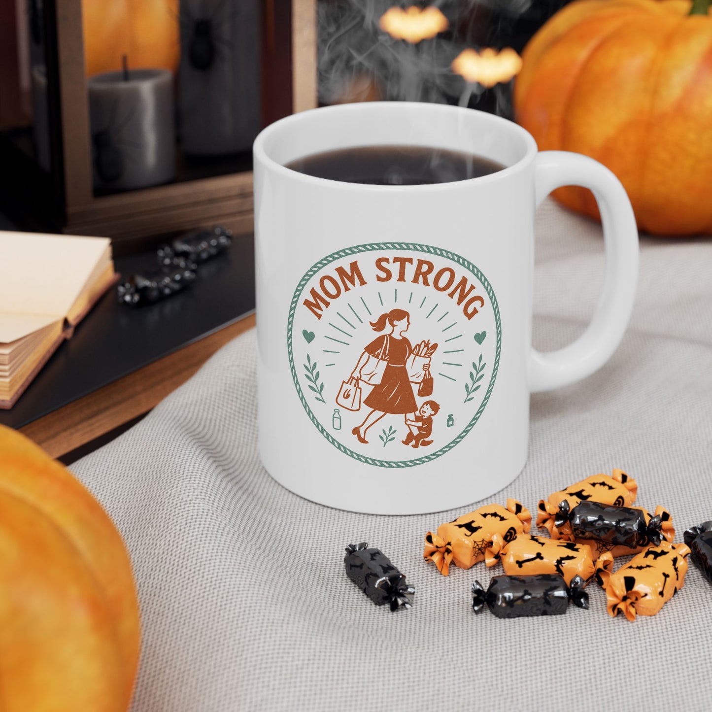 Mom Strong Personalized Ceramic Mug - Perfect Gift for Moms!