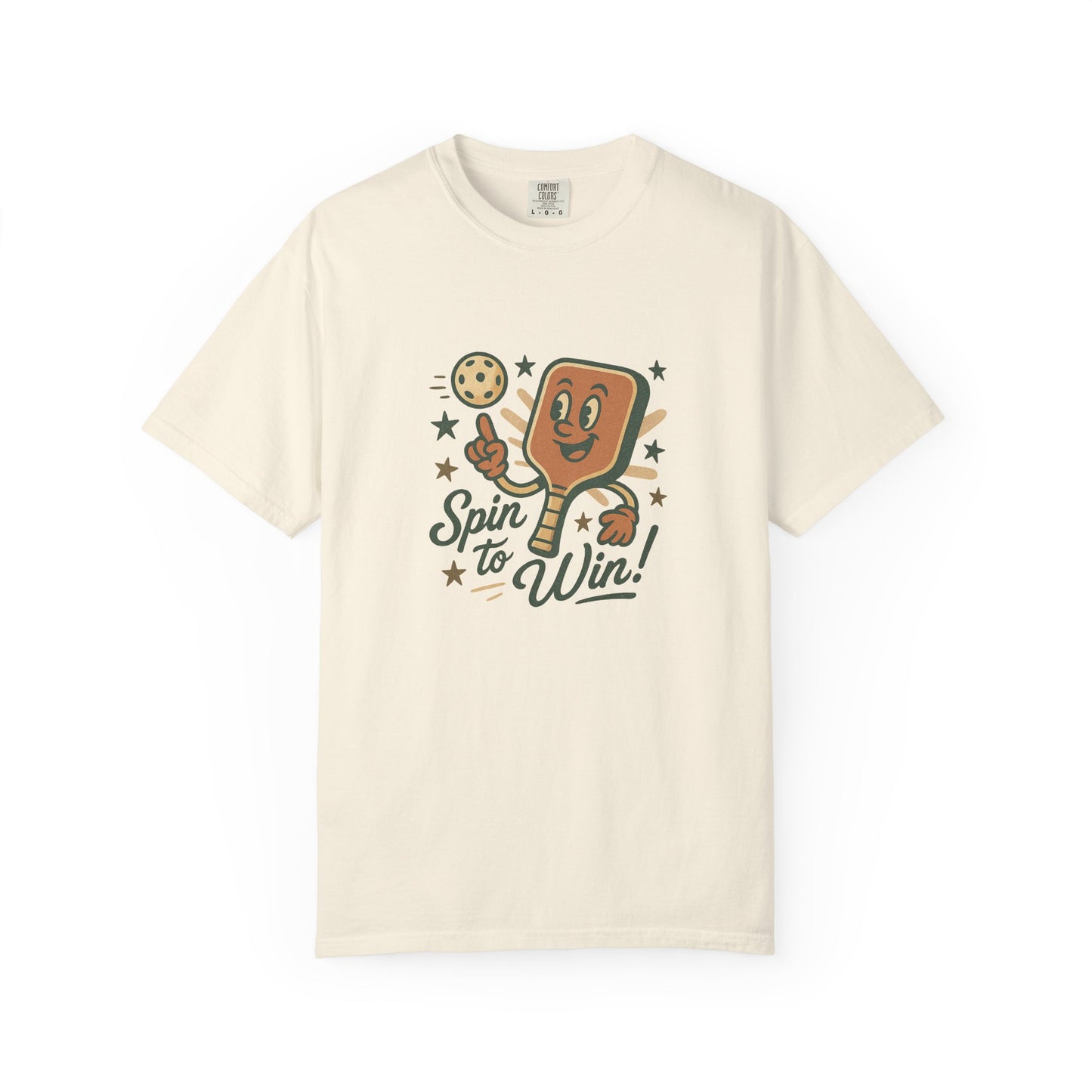 Retro "Spin to Win!" Pickleball T-Shirt – Vintage Cartoon Style