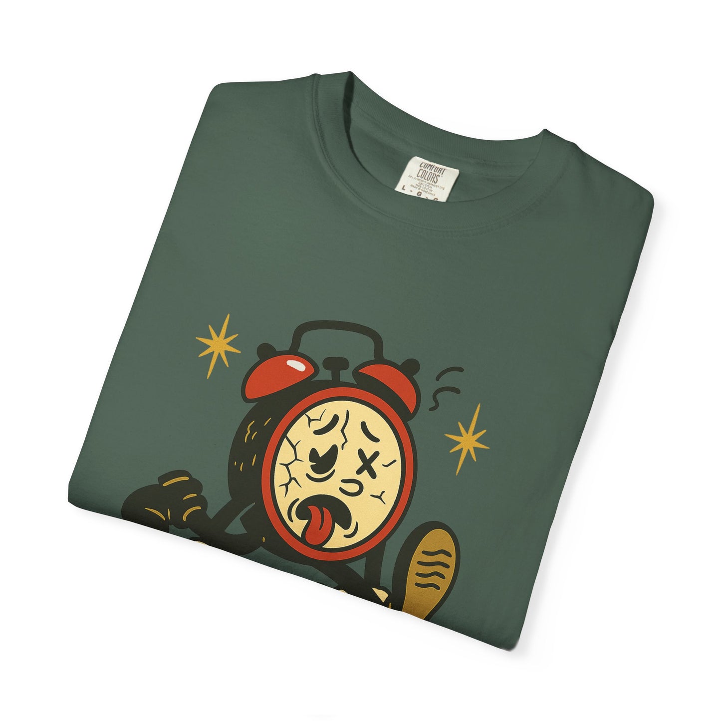 Funny Retro Alarm Clock Graphic T-Shirt, Unisex Humor Tee, Perfect Gift for Lazy Mornings, Casual Wear, Unique Graphic Shirt