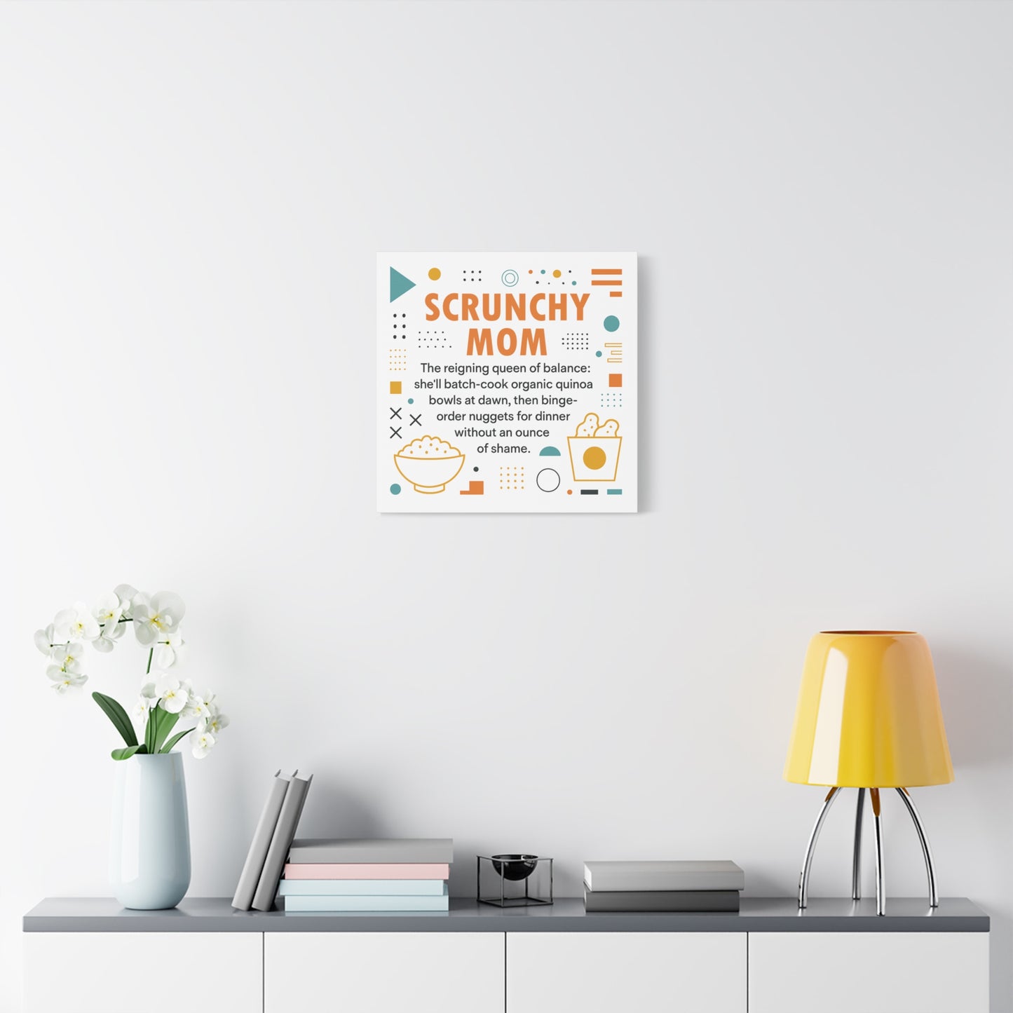 Scrunchy Mom Canvas Art - Fun & Quirky Wall Décor for Mothers