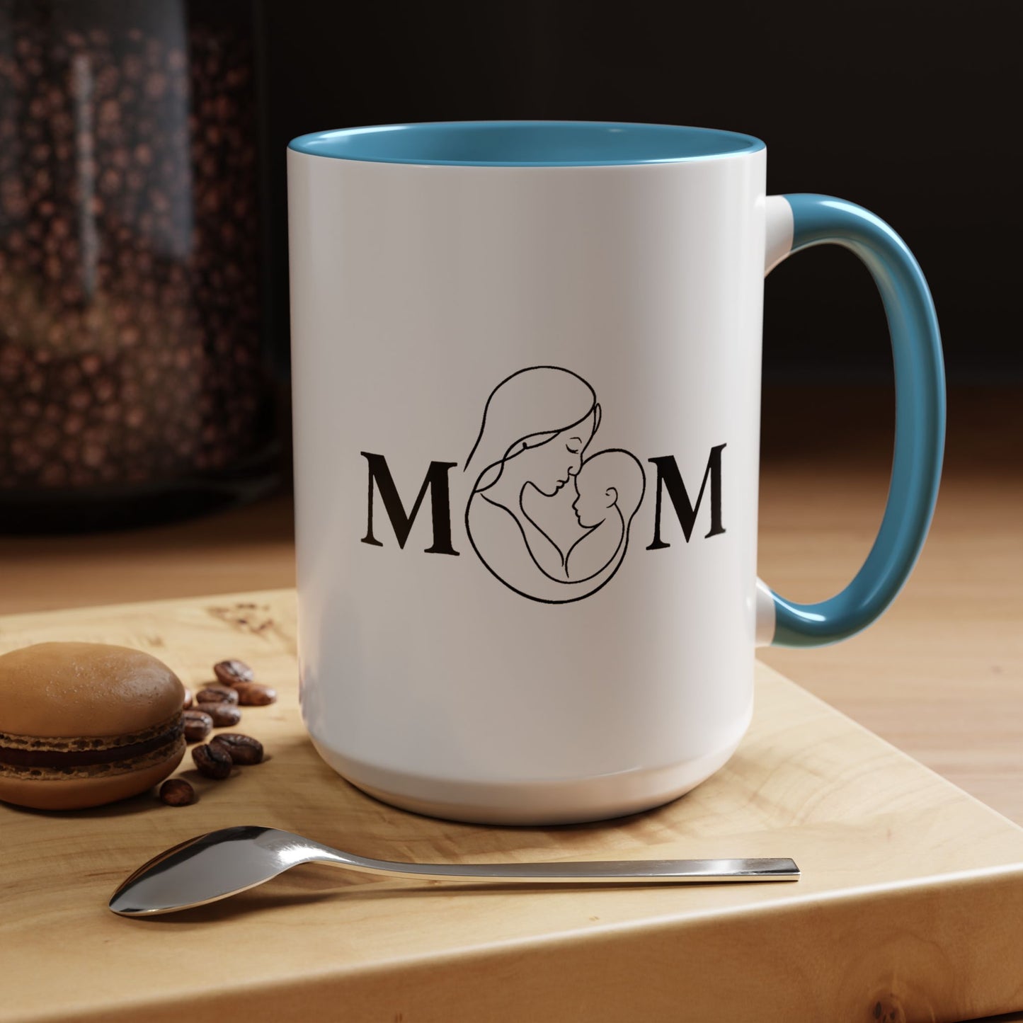 Mom Love Accent Coffee Mug - Perfect Gift for Mother's Day & Special Occasions