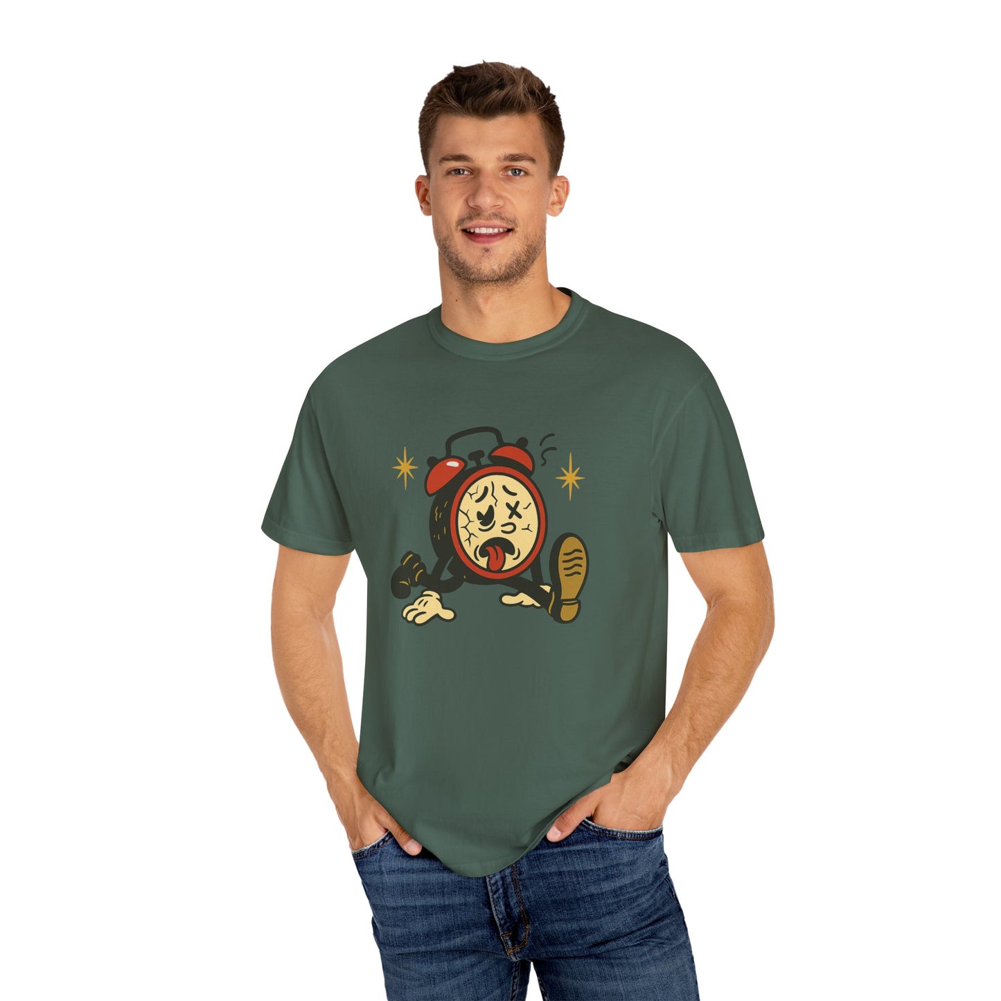 Funny Retro Alarm Clock Graphic T-Shirt, Unisex Humor Tee, Perfect Gift for Lazy Mornings, Casual Wear, Unique Graphic Shirt