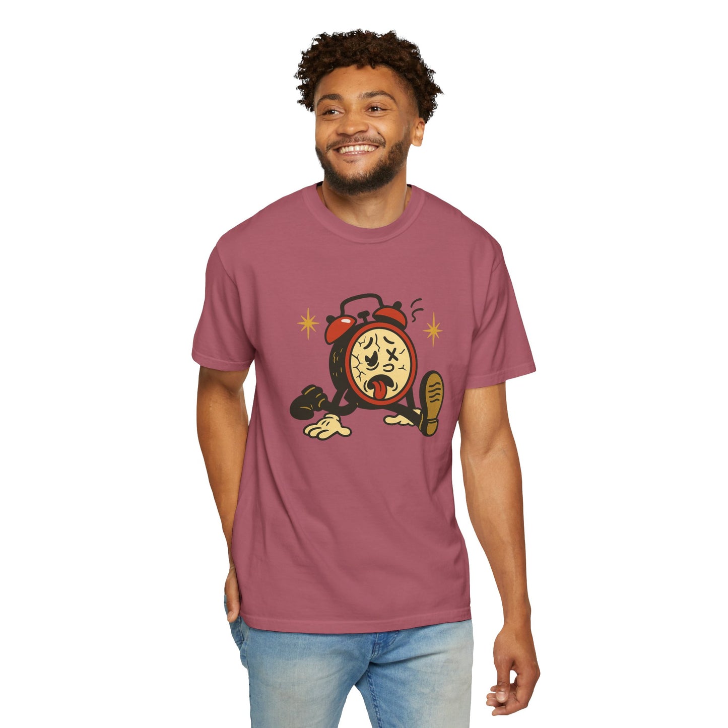 Funny Retro Alarm Clock Graphic T-Shirt, Unisex Humor Tee, Perfect Gift for Lazy Mornings, Casual Wear, Unique Graphic Shirt