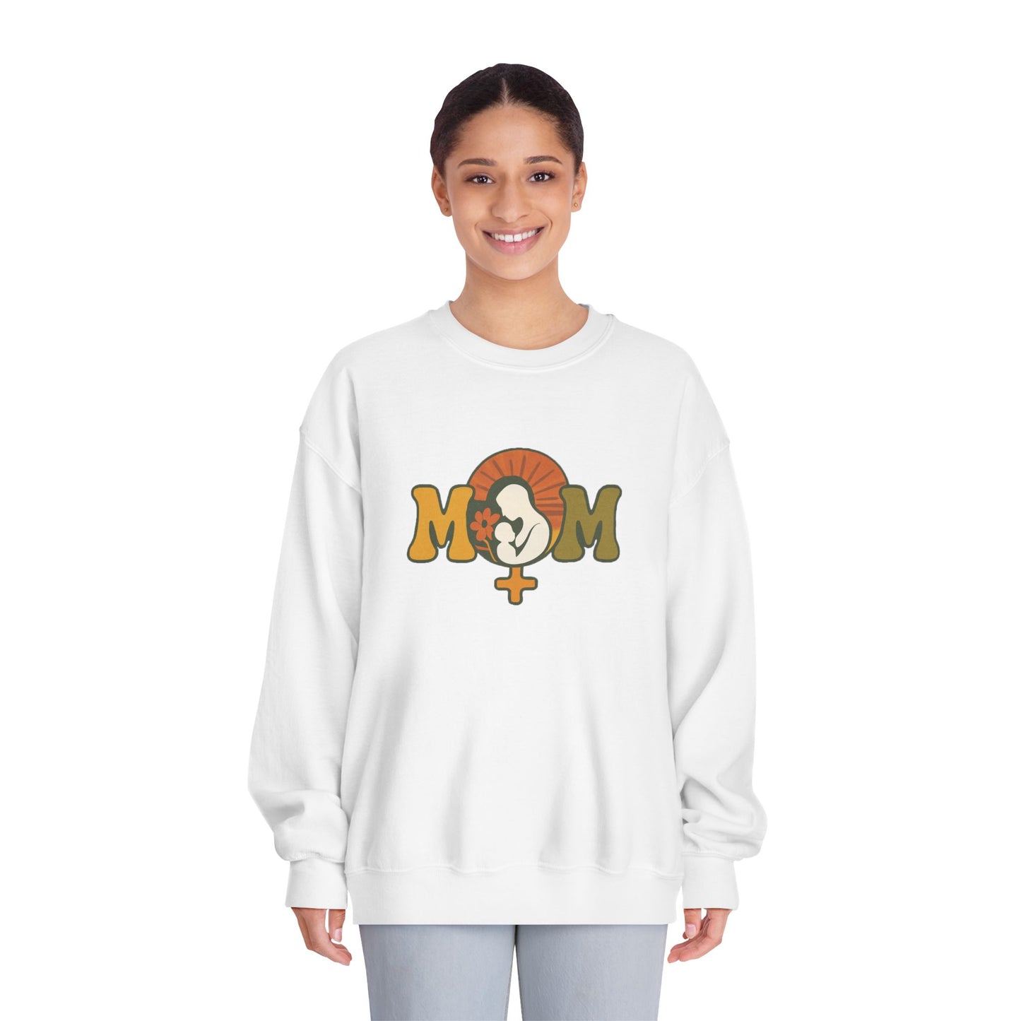 Stylish 'Mom' Unisex DryBlend® Crewneck Sweatshirt - Perfect Gift for Mother’s Day