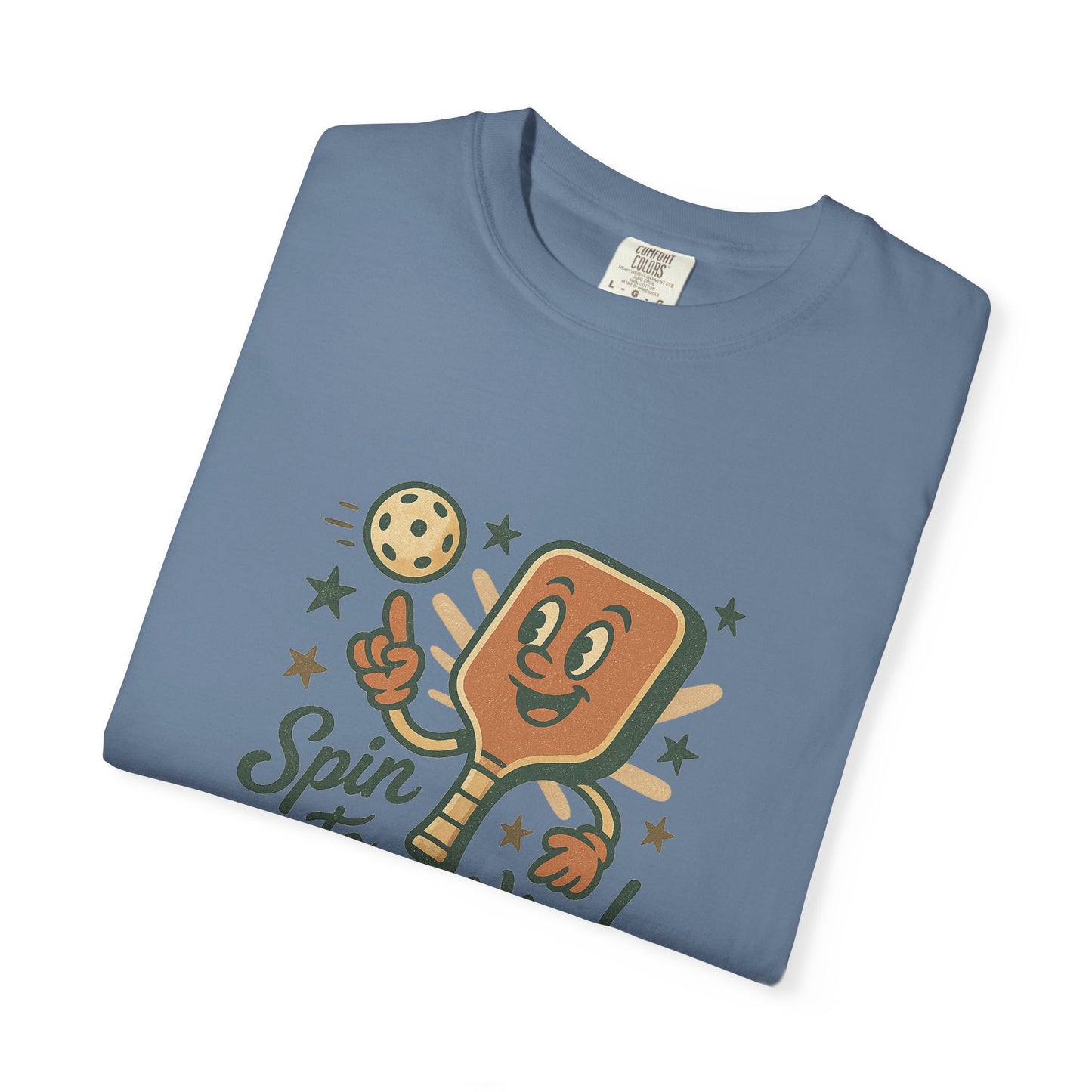 Retro "Spin to Win!" Pickleball T-Shirt – Vintage Cartoon Style
