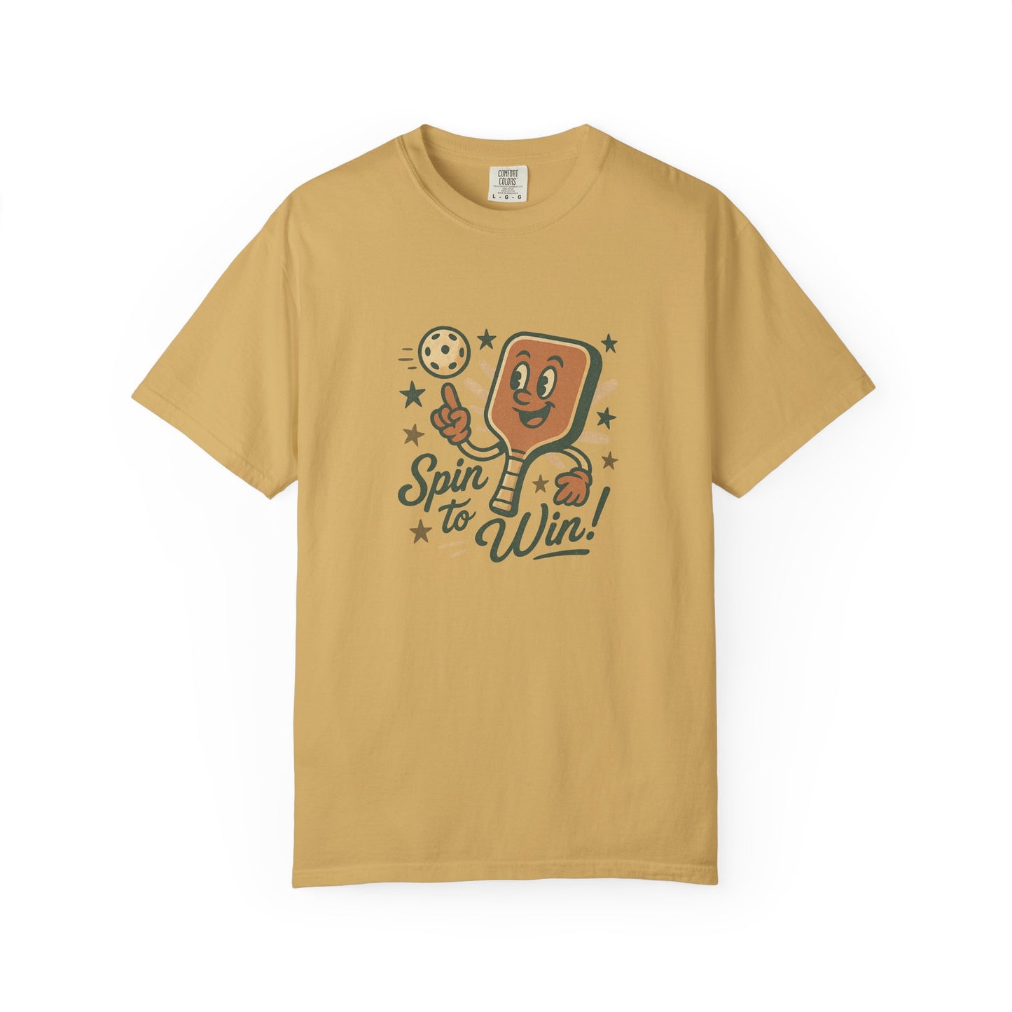 Retro "Spin to Win!" Pickleball T-Shirt – Vintage Cartoon Style