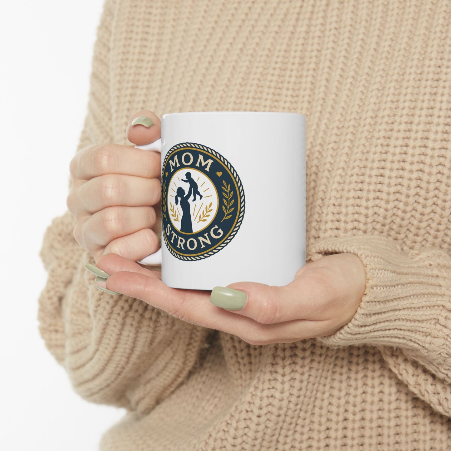 Mom Strong Personalized Ceramic Mug - Perfect Gift for Moms!