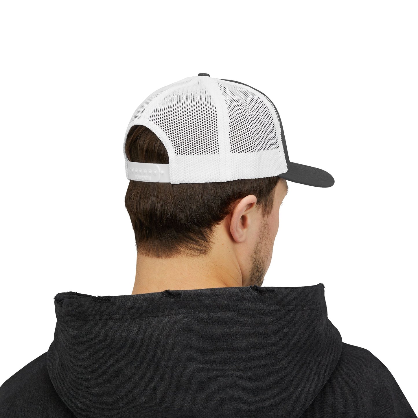 Father Names Line-Up Trucker Hat - Minimalist Black & White Design