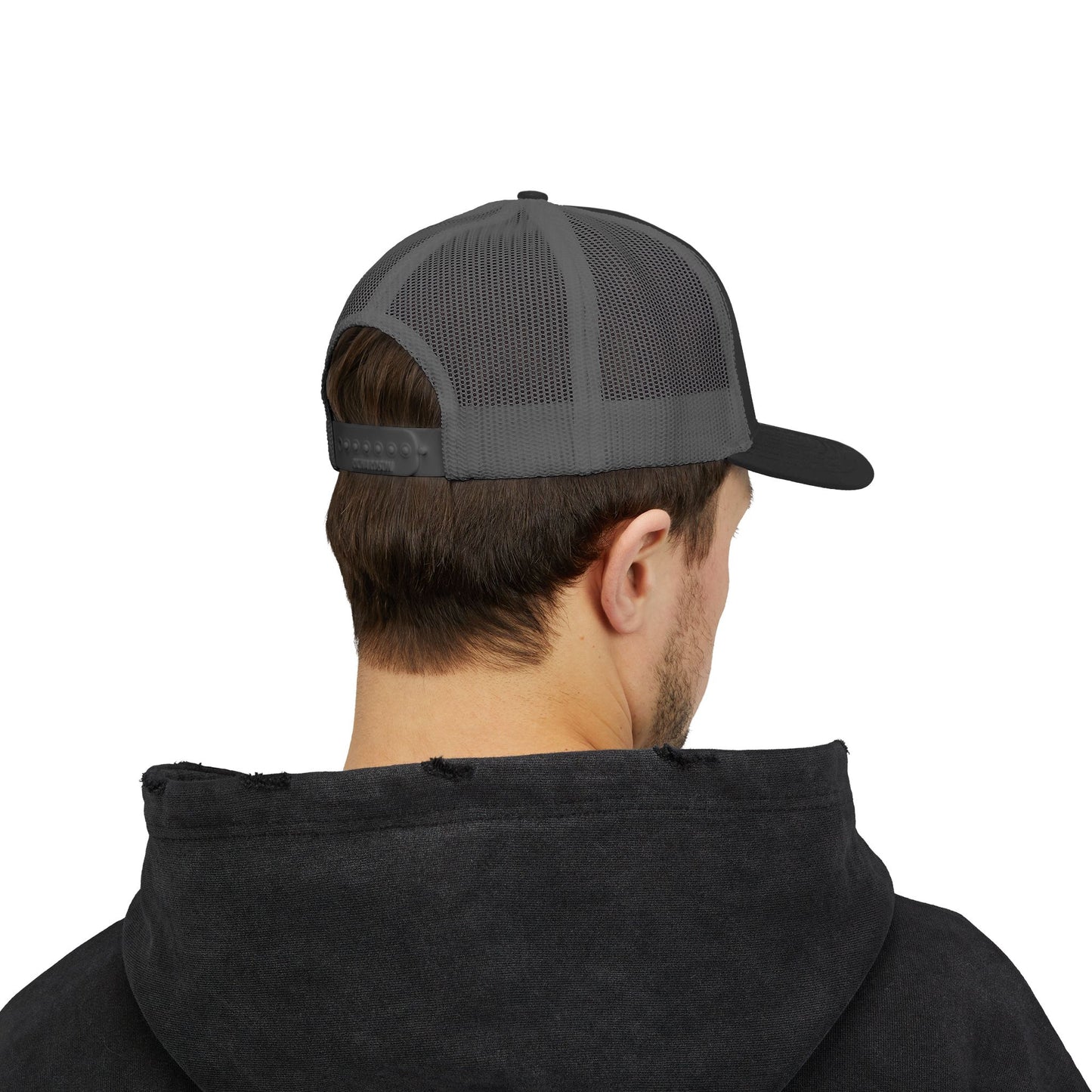 Father Names Line-Up Trucker Hat - Minimalist Black & White Design