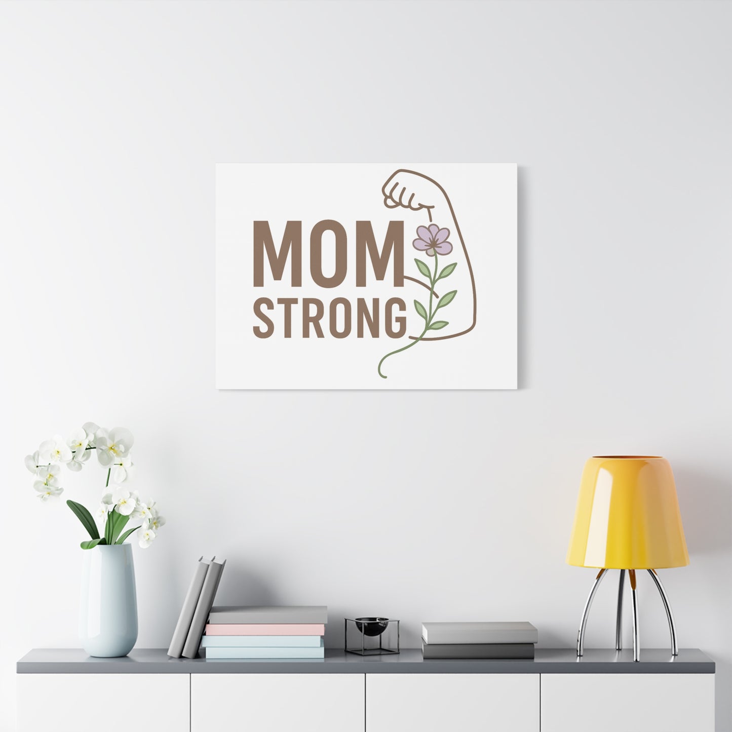 Mom Strong Canvas Art - Motivational Wall Decor for Moms
