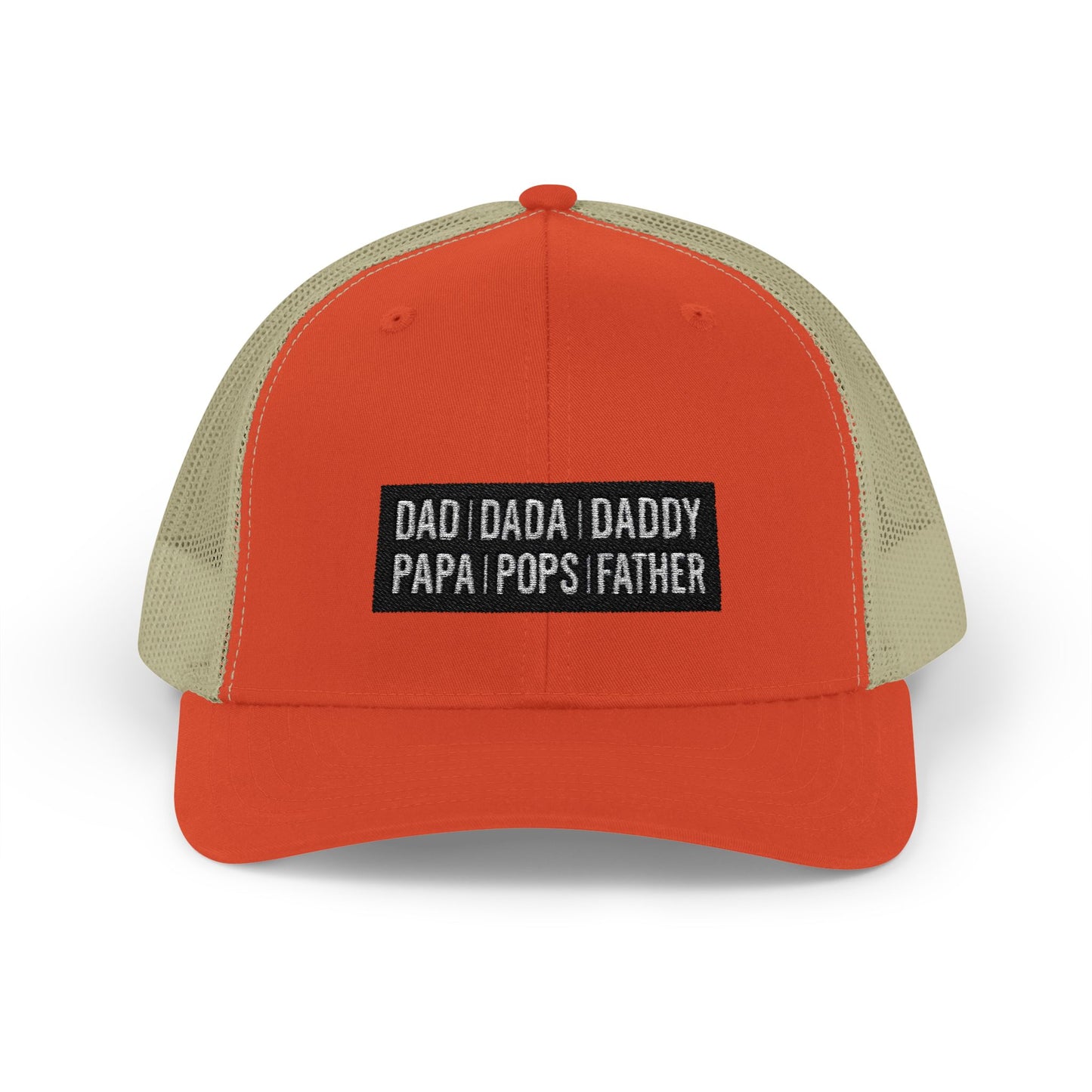 Father Names Line-Up Trucker Hat - Minimalist Black & White Design