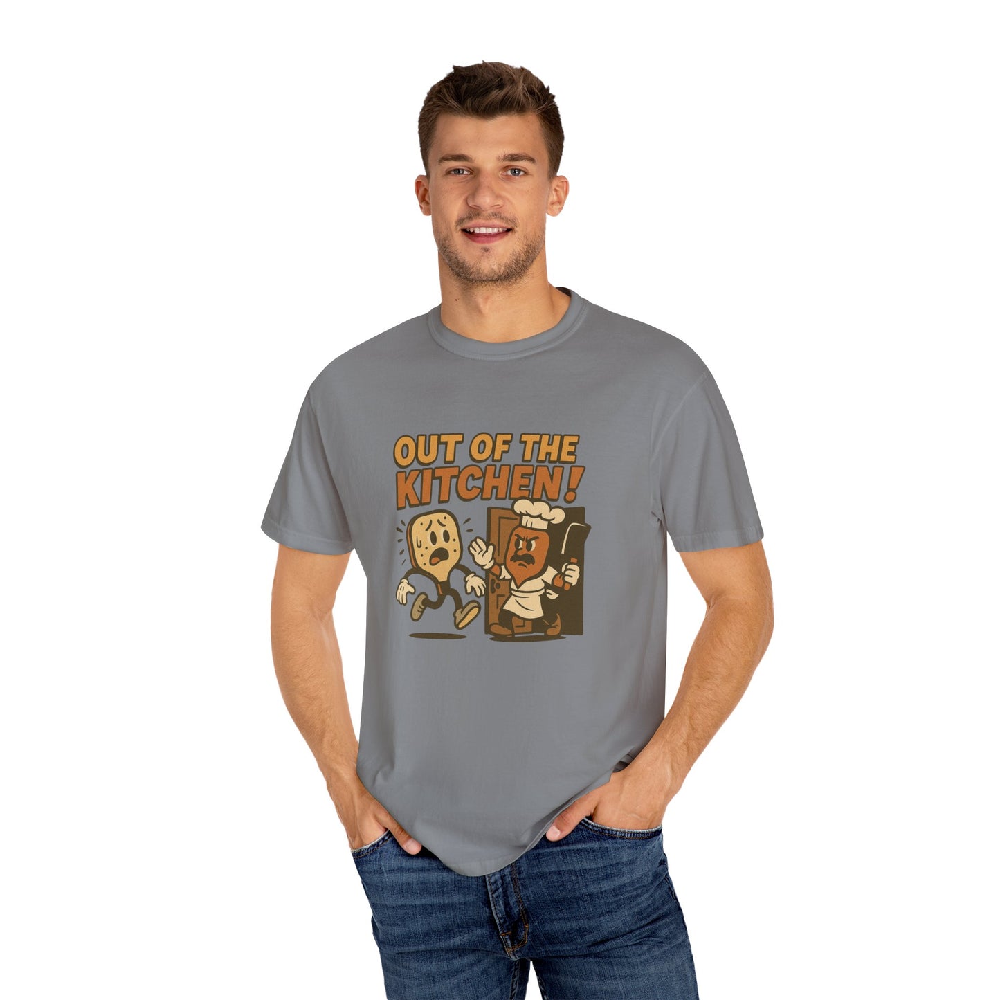 Out of the Kitchen! Funny Pickleball T-Shirt – Retro Cartoon Chef Paddle Design for Players Who Love Pickleball and Laughs