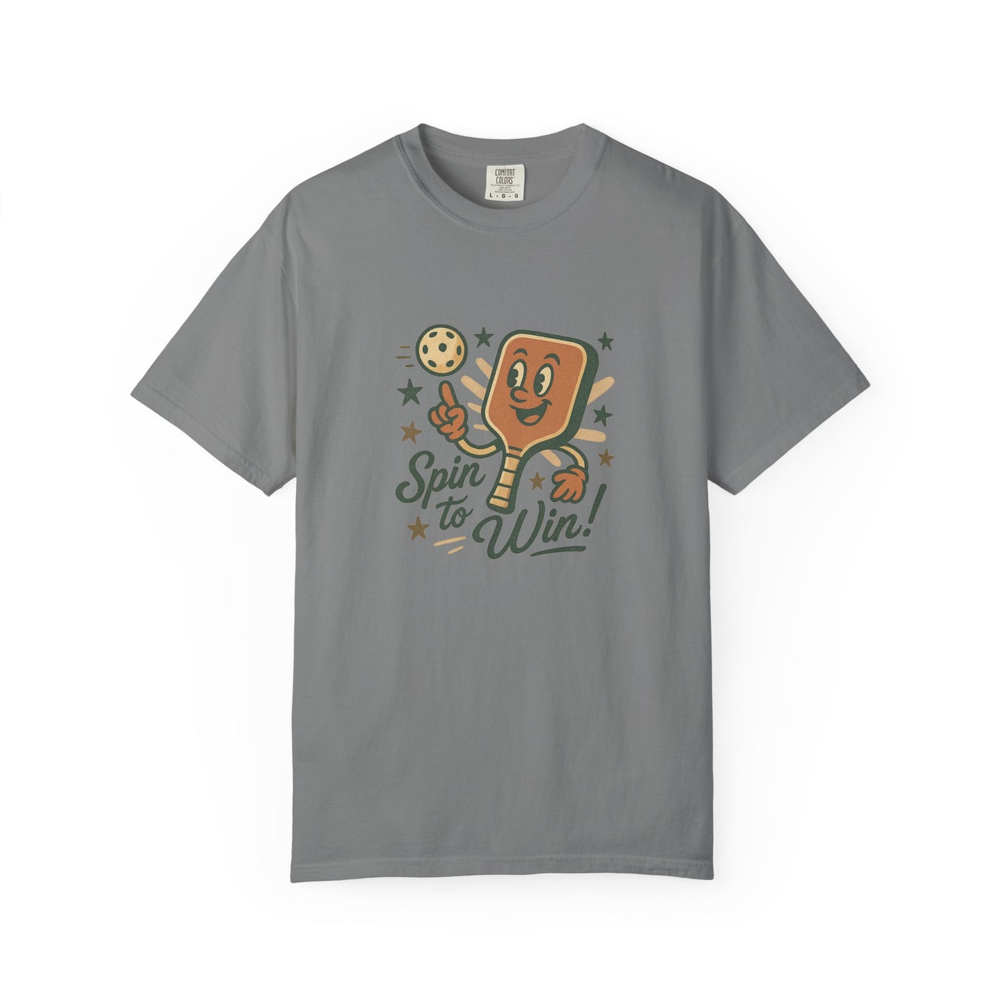 Retro "Spin to Win!" Pickleball T-Shirt – Vintage Cartoon Style