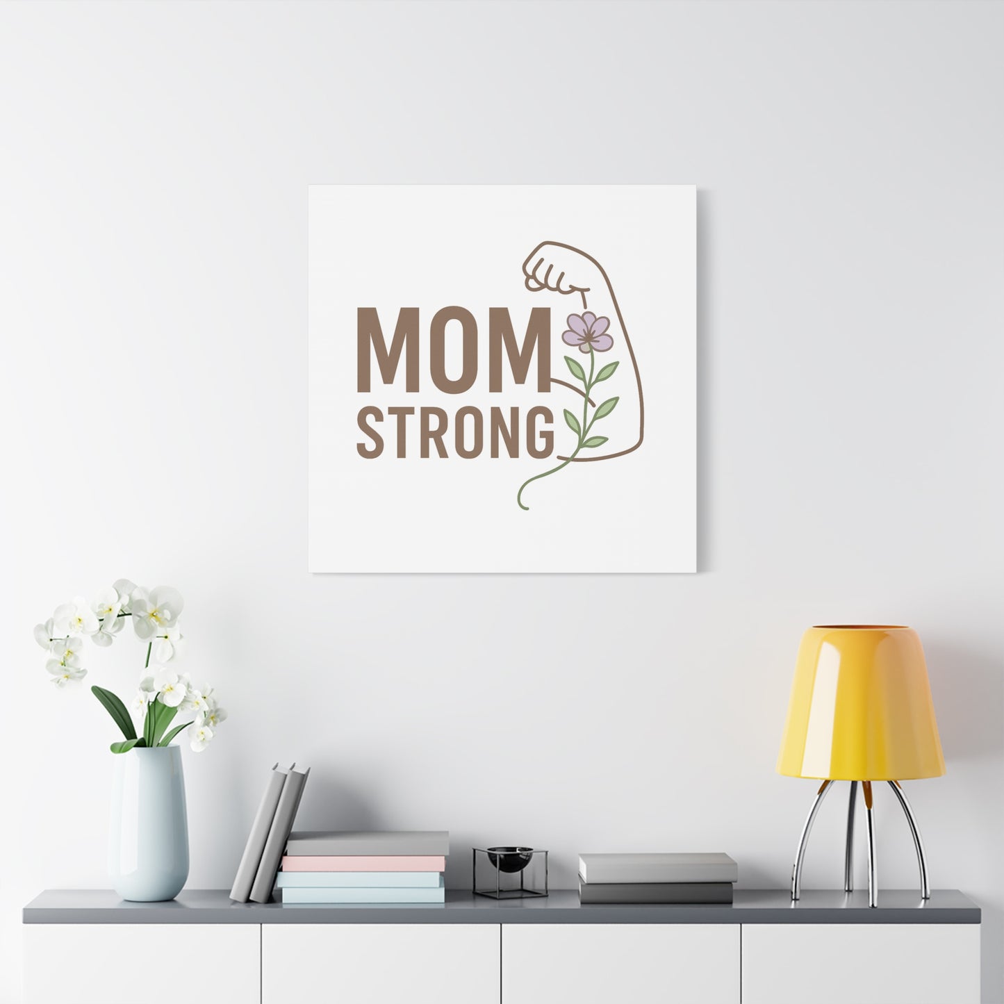 Mom Strong Canvas Art - Motivational Wall Decor for Moms