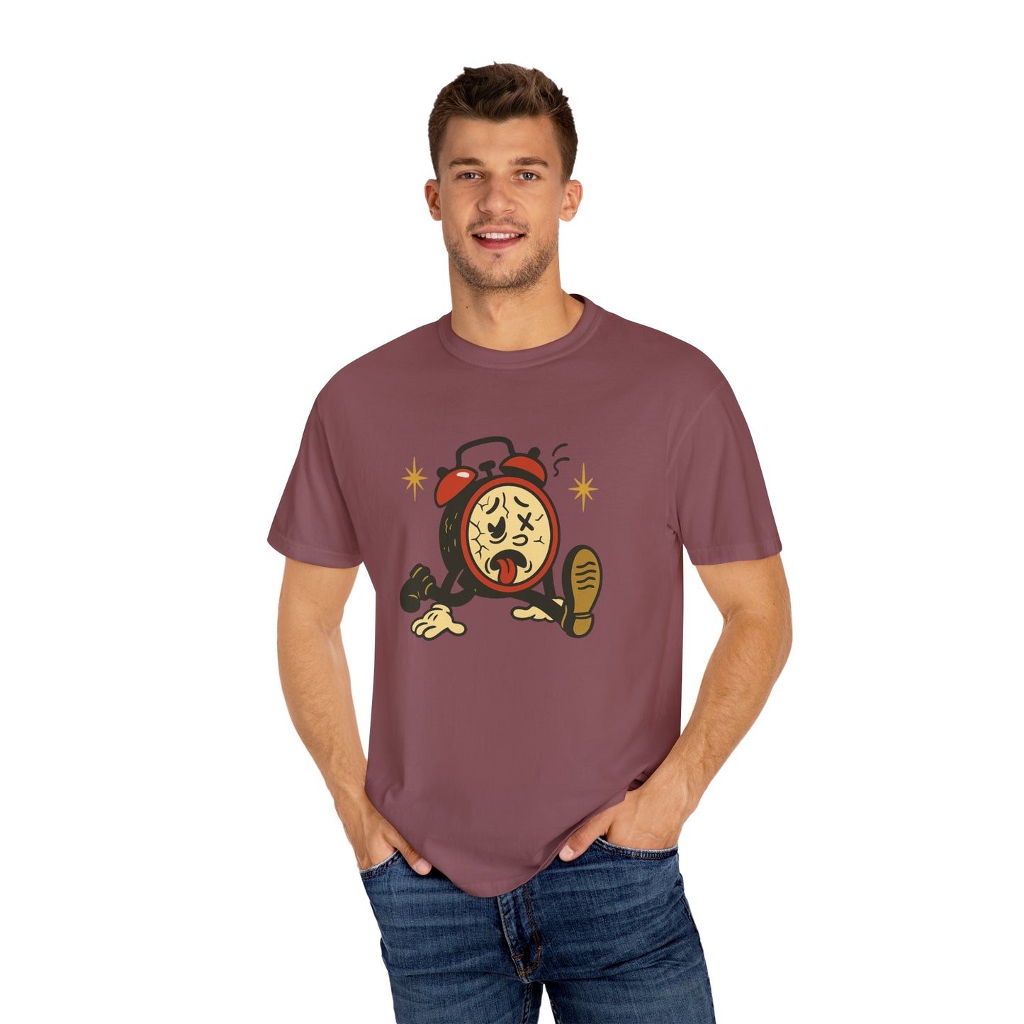 Funny Retro Alarm Clock Graphic T-Shirt, Unisex Humor Tee, Perfect Gift for Lazy Mornings, Casual Wear, Unique Graphic Shirt