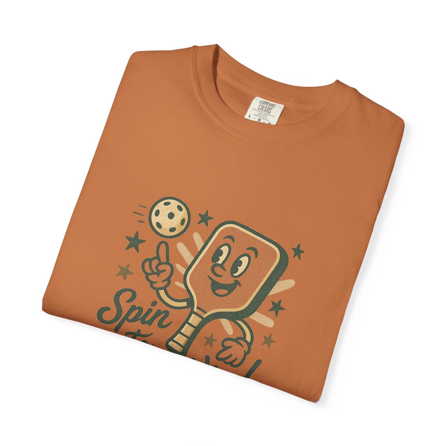 Retro "Spin to Win!" Pickleball T-Shirt – Vintage Cartoon Style