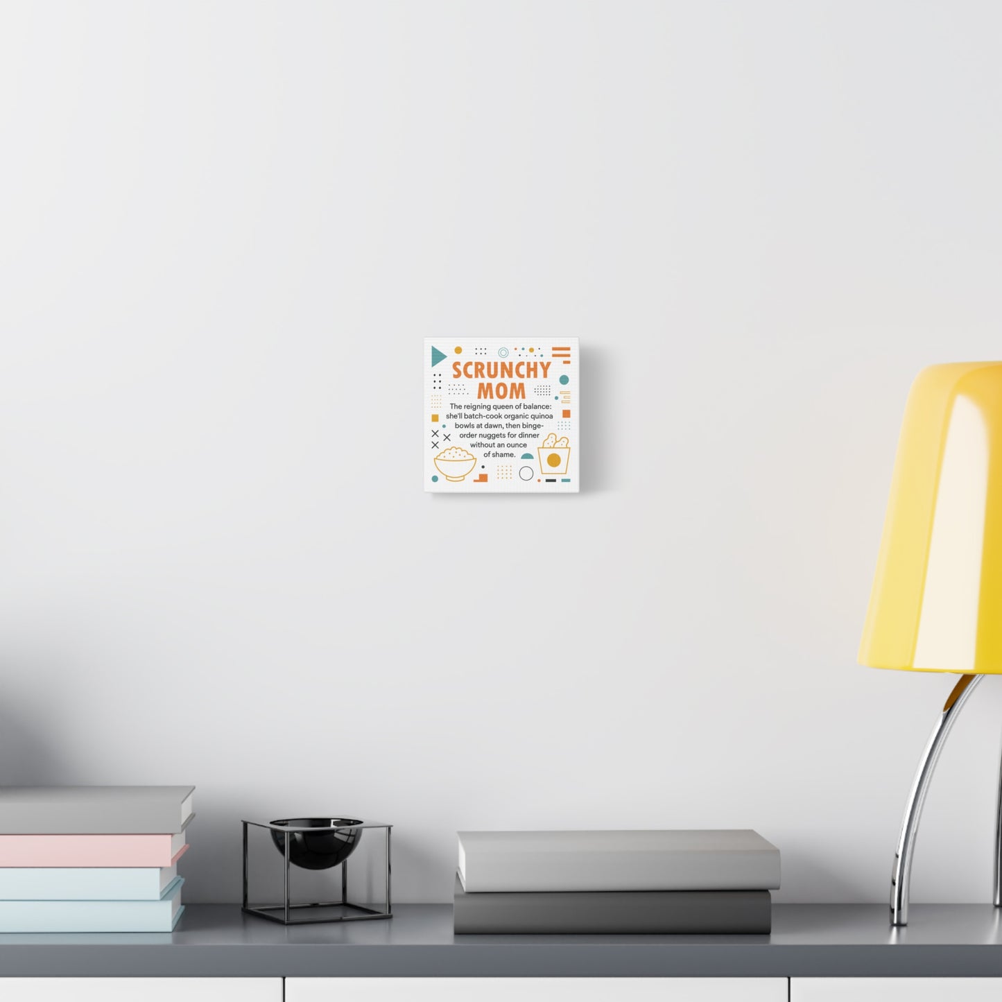 Scrunchy Mom Canvas Art - Fun & Quirky Wall Décor for Mothers