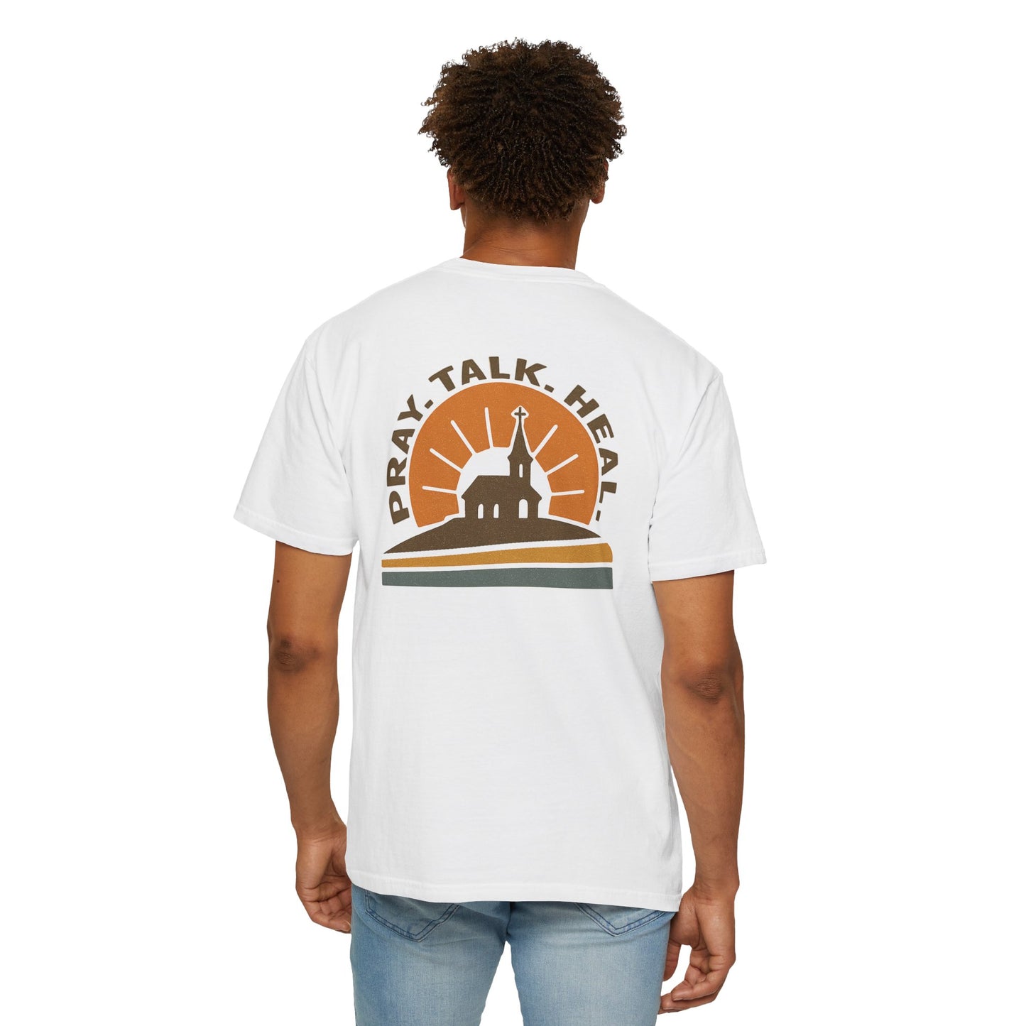 Pray. Talk. Heal. Retro Chapel Mental Health Awareness T-Shirt