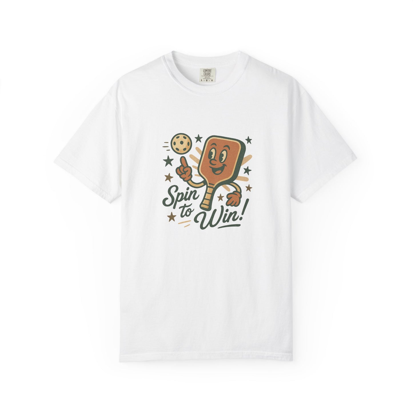 Retro "Spin to Win!" Pickleball T-Shirt – Vintage Cartoon Style