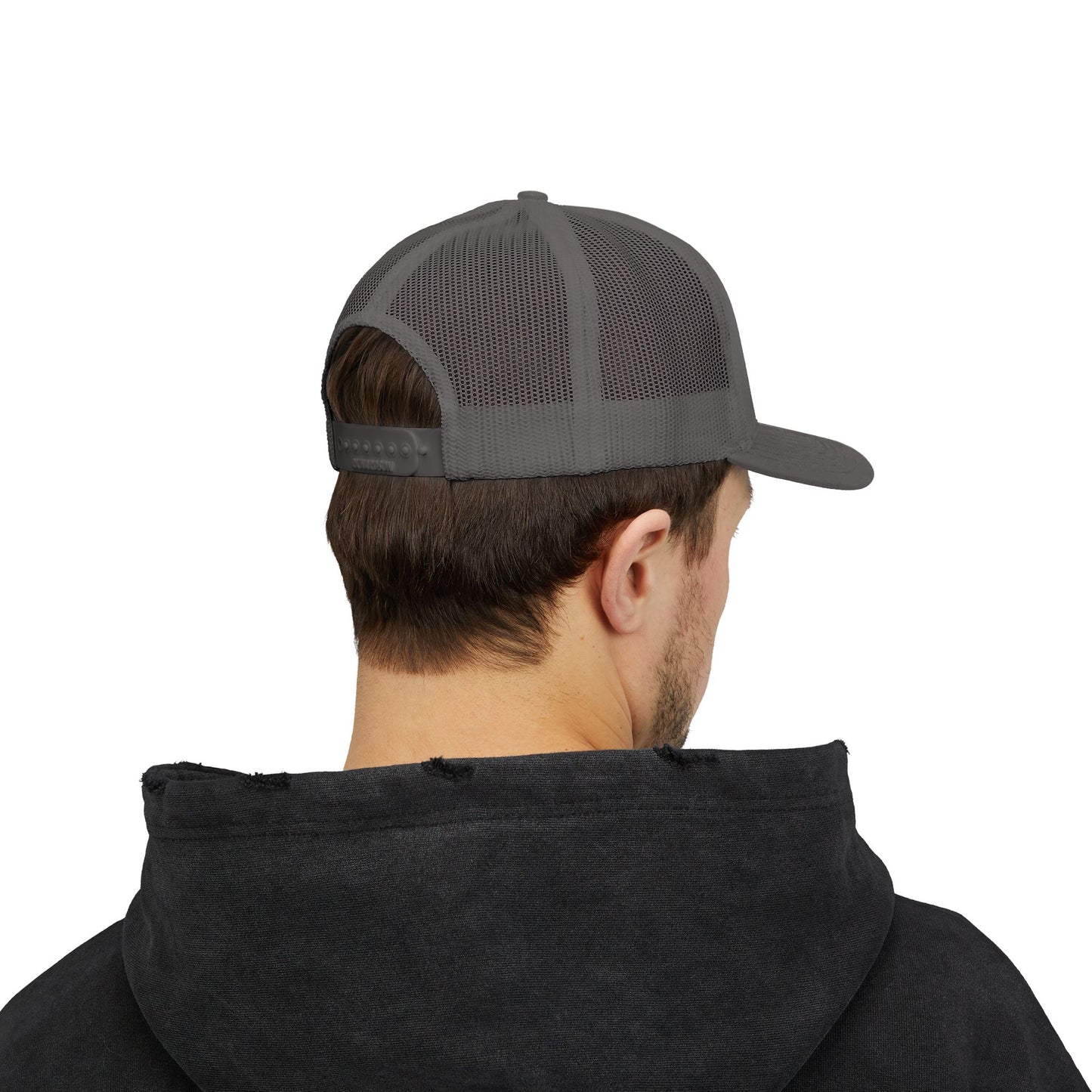 Father Names Line-Up Trucker Hat - Minimalist Black & White Design