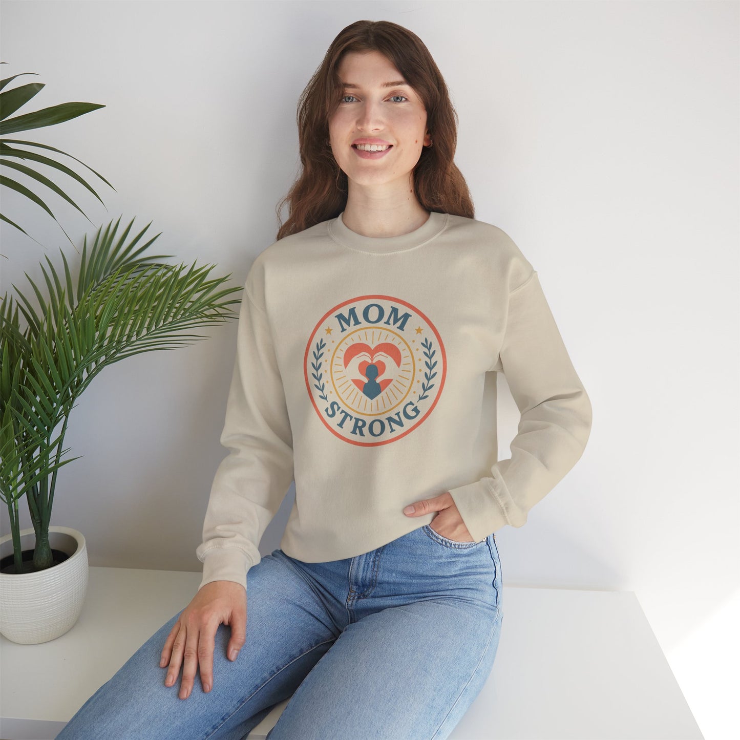 Mom Strong Crewneck Sweatshirt - Unisex Heavy Blend™