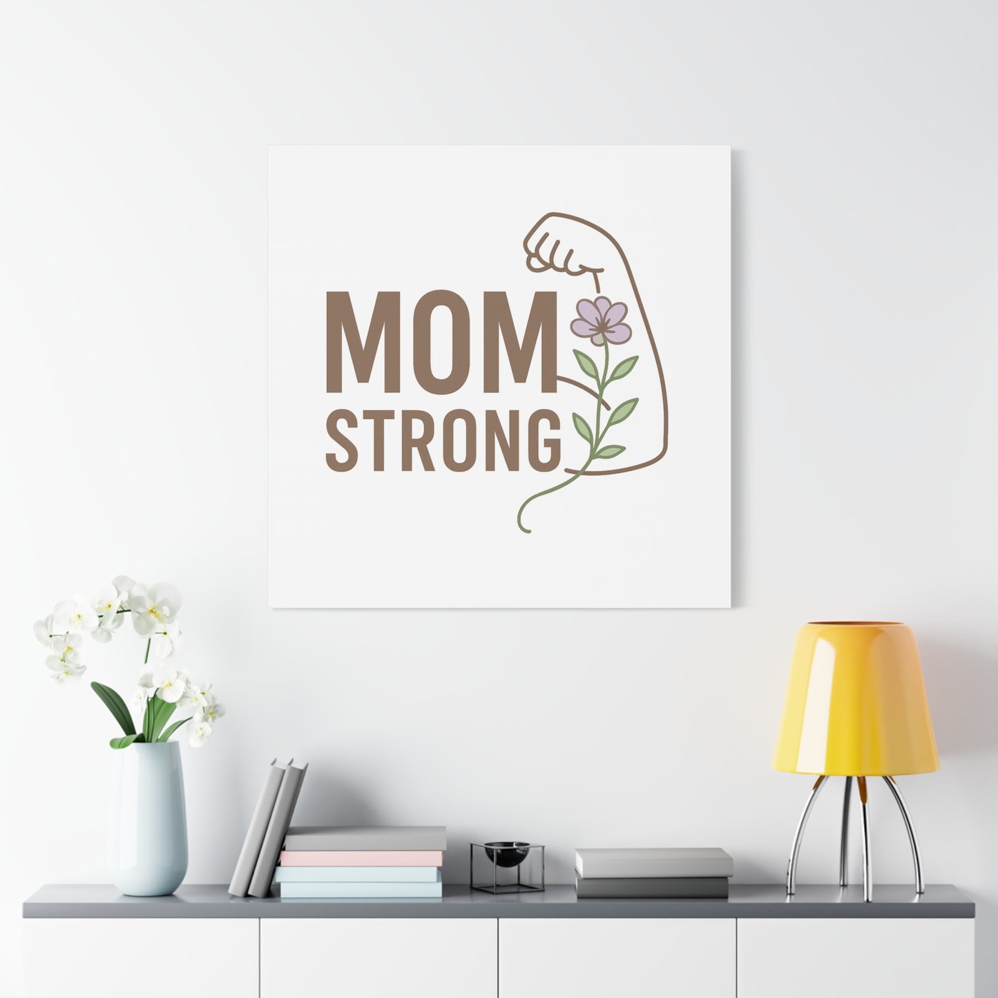 Mom Strong Canvas Art - Motivational Wall Decor for Moms