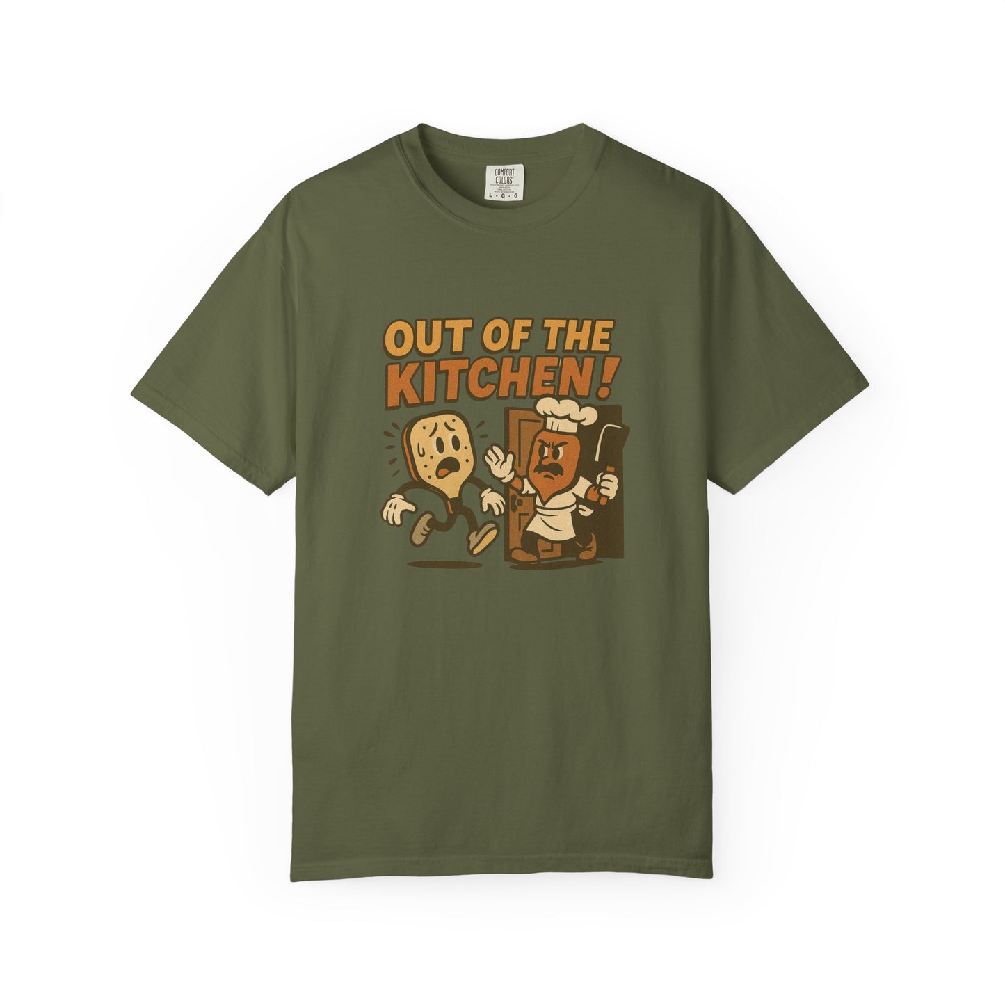 Out of the Kitchen! Funny Pickleball T-Shirt – Retro Cartoon Chef Paddle Design for Players Who Love Pickleball and Laughs