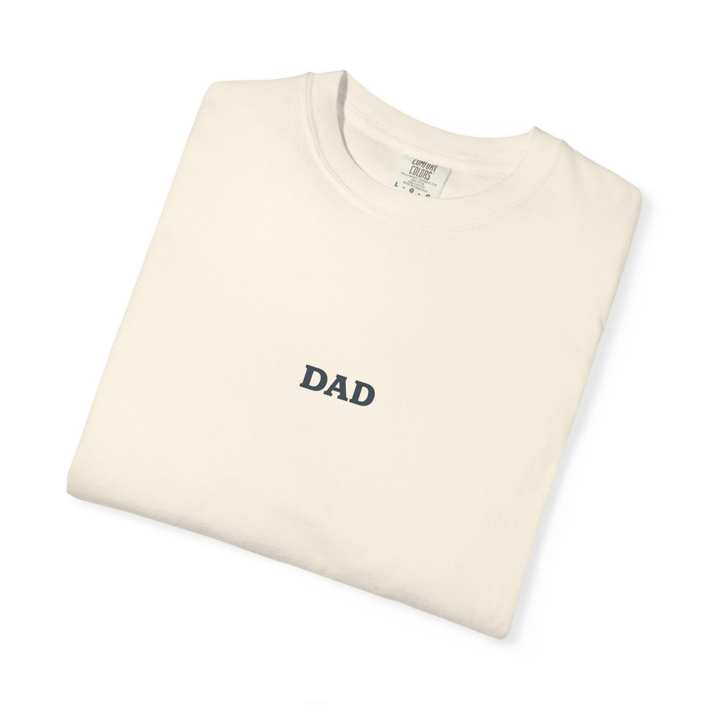 Father’s Day “Dad – Heavy Shoulders, Strong Hands, Full Heart” T-Shirt – Rustic Woodcut Edition