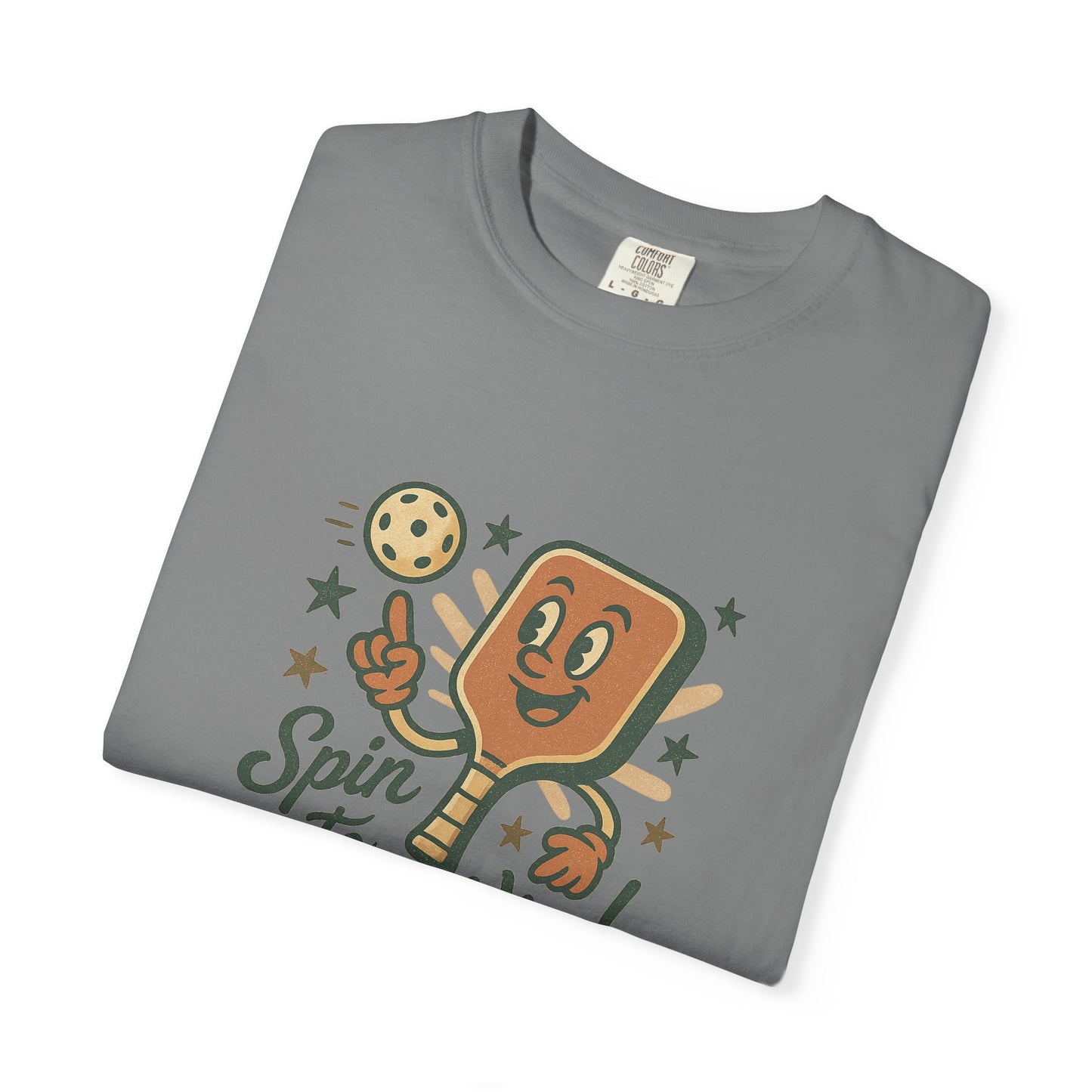 Retro "Spin to Win!" Pickleball T-Shirt – Vintage Cartoon Style