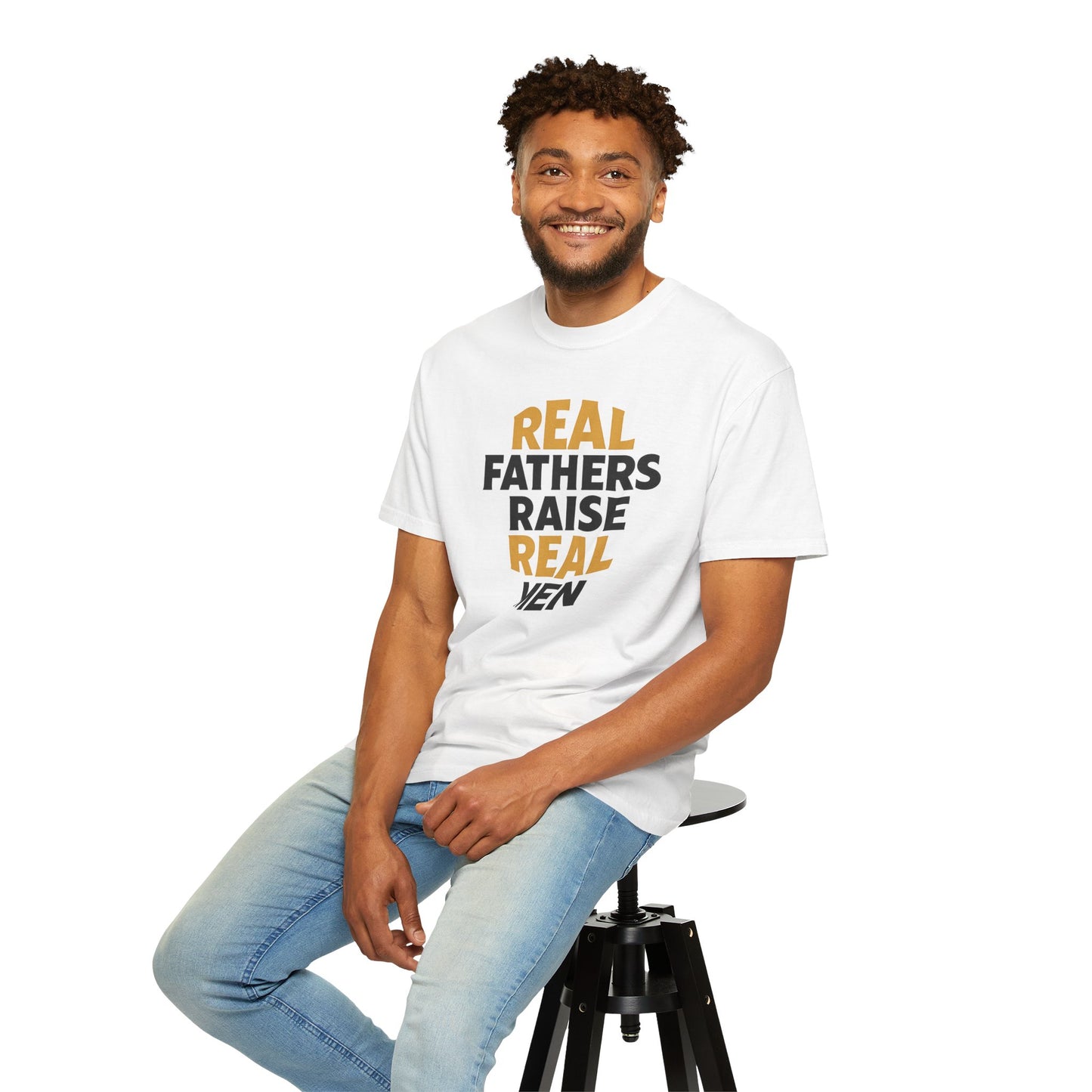 Real Fathers Raise Real Men T-Shirt | Thoughtful Gift for Dads | Father's Day, Birthday, Casual Wear, Family Gatherings, Inspirational Tee