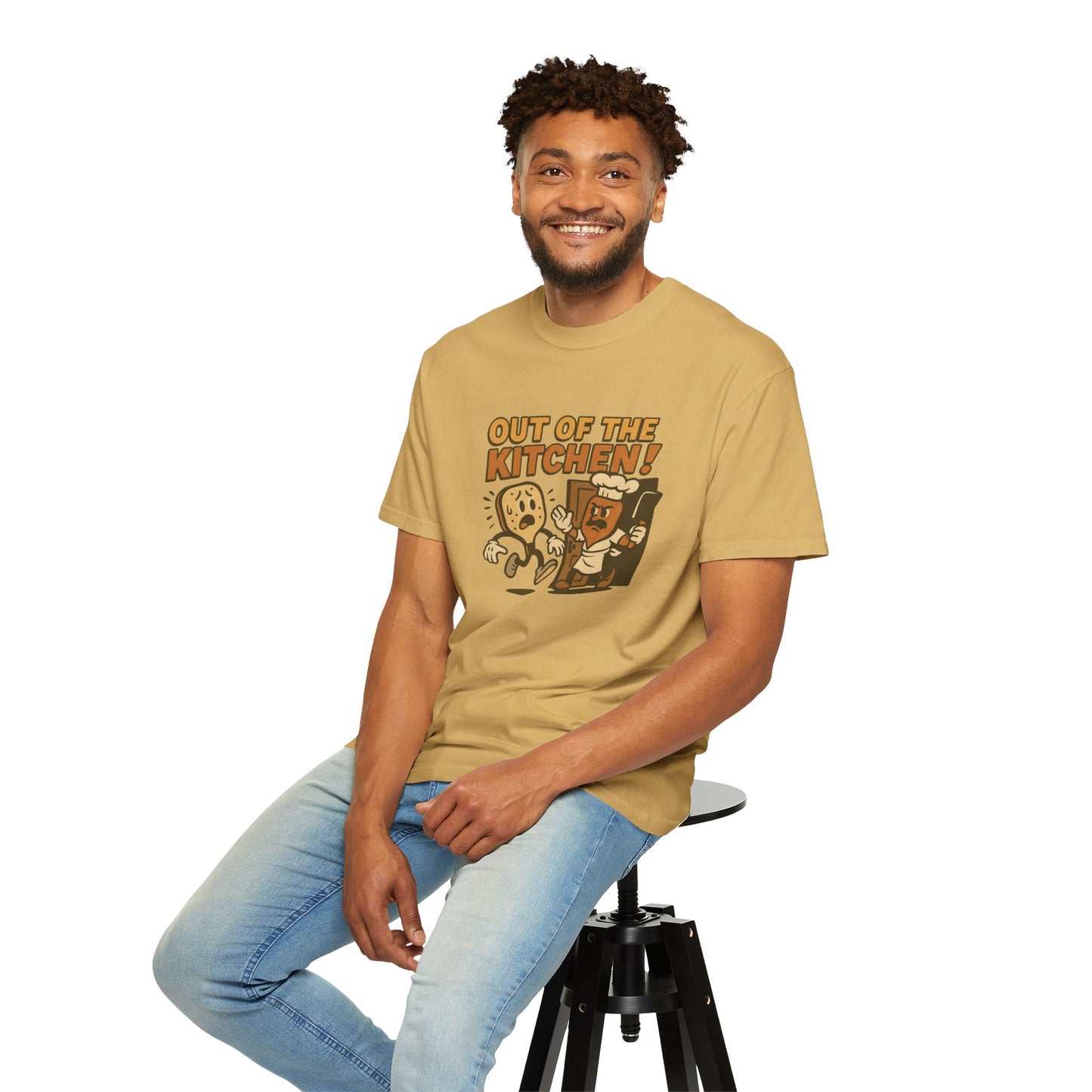 Out of the Kitchen! Funny Pickleball T-Shirt – Retro Cartoon Chef Paddle Design for Players Who Love Pickleball and Laughs