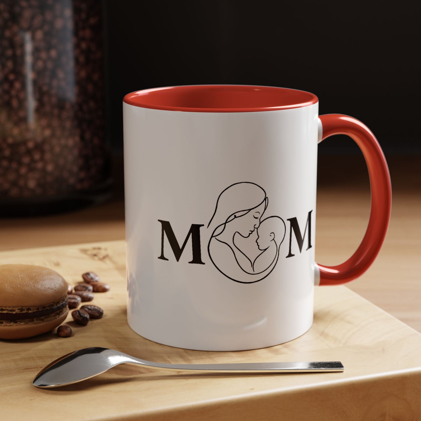Mom Love Accent Coffee Mug - Perfect Gift for Mother's Day & Special Occasions