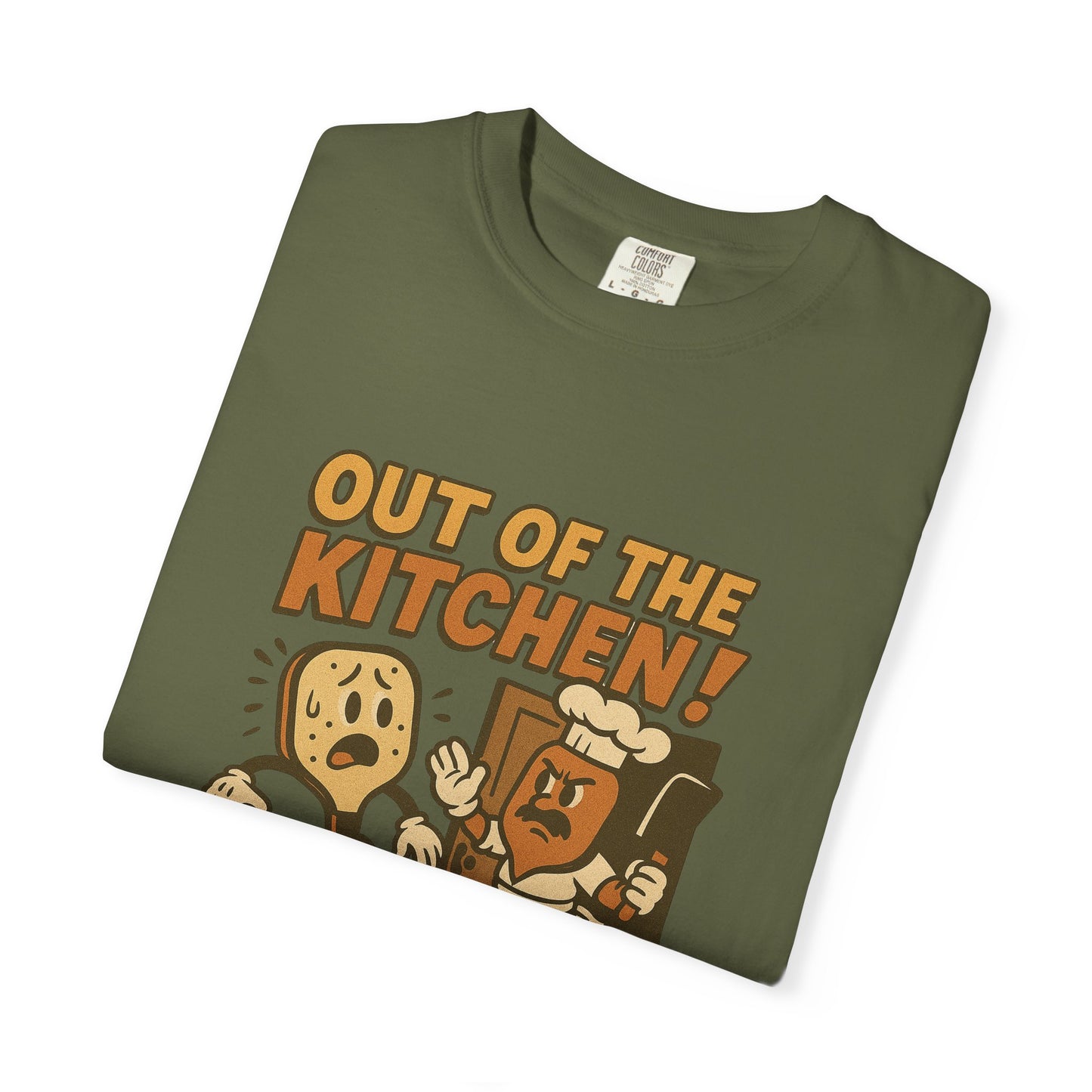 Out of the Kitchen! Funny Pickleball T-Shirt – Retro Cartoon Chef Paddle Design for Players Who Love Pickleball and Laughs
