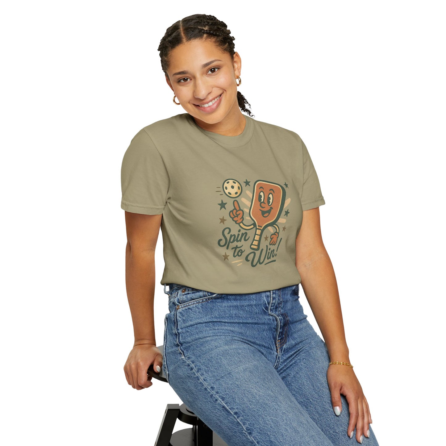 Retro "Spin to Win!" Pickleball T-Shirt – Vintage Cartoon Style