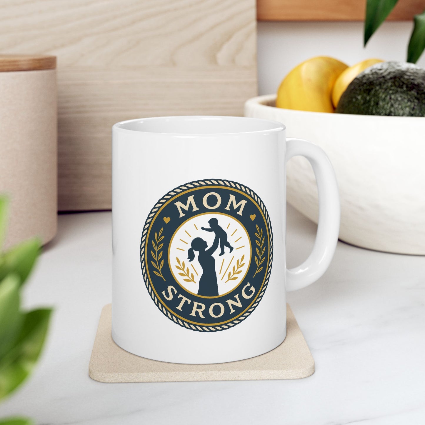 Mom Strong Personalized Ceramic Mug - Perfect Gift for Moms!