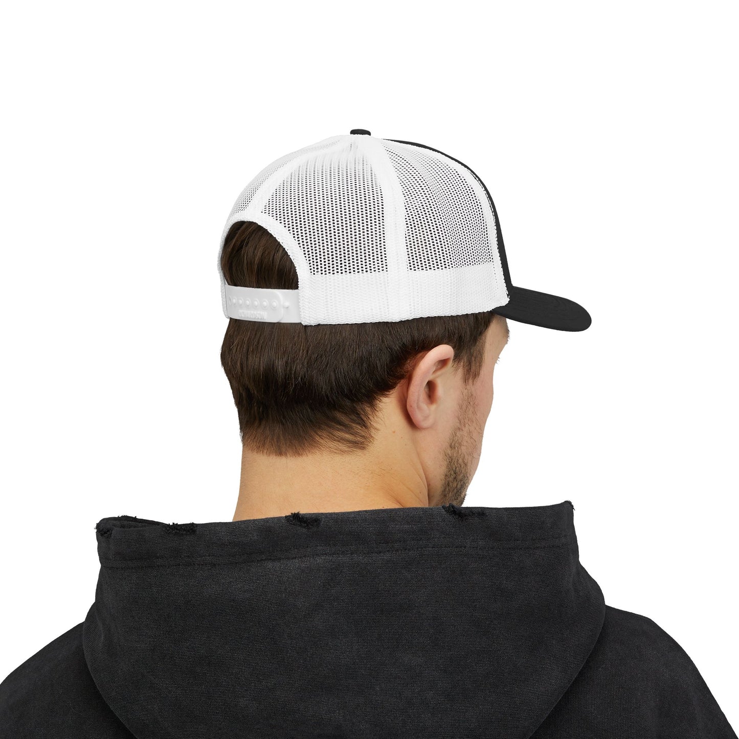 Father Names Line-Up Trucker Hat - Minimalist Black & White Design