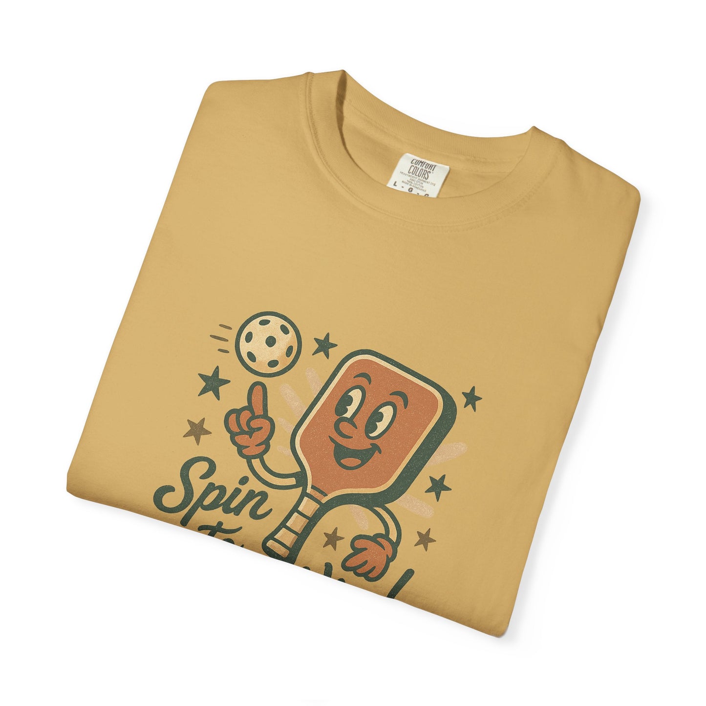 Retro "Spin to Win!" Pickleball T-Shirt – Vintage Cartoon Style