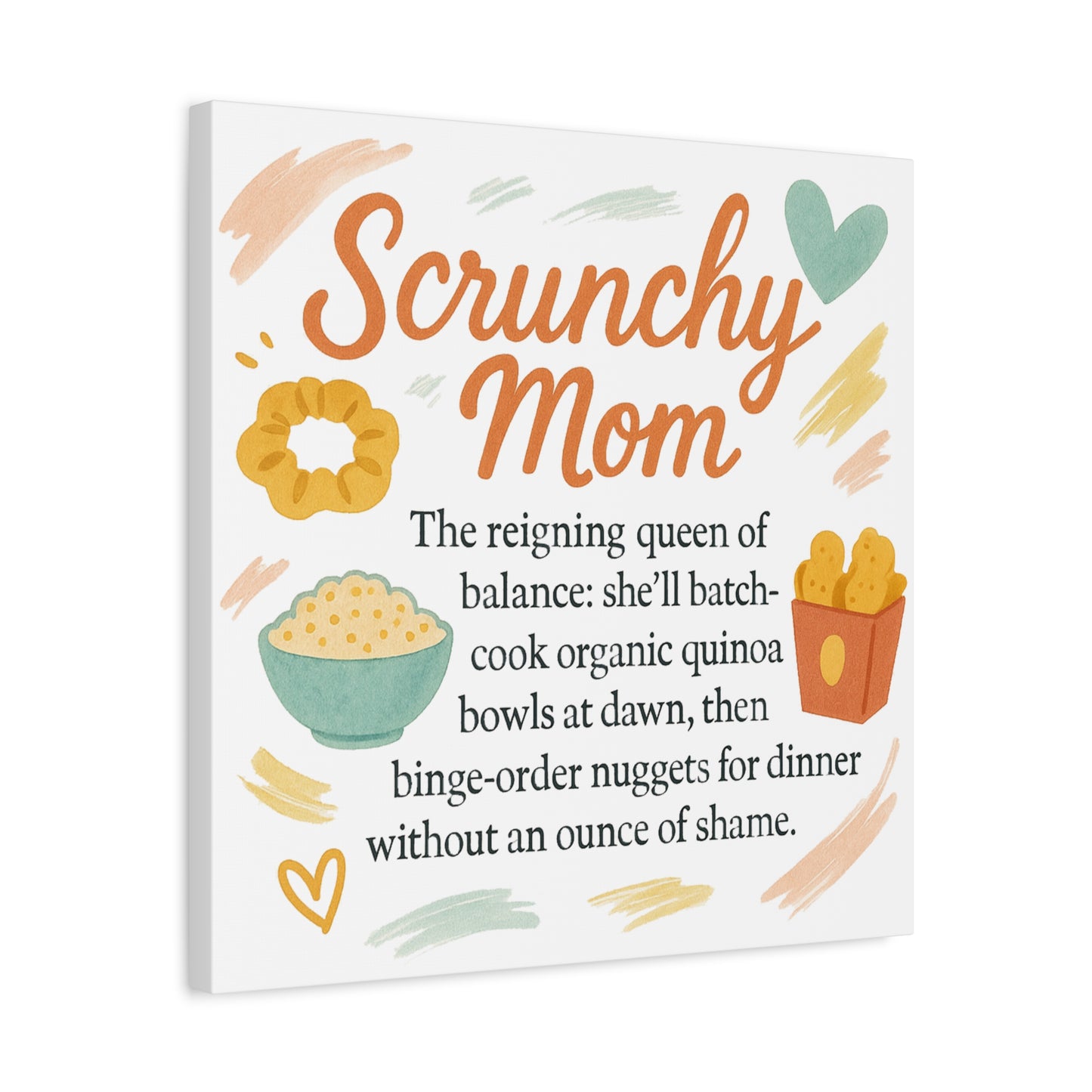 Scrunchy Mom Canvas Art - Fun Wall Decor for Busy Moms