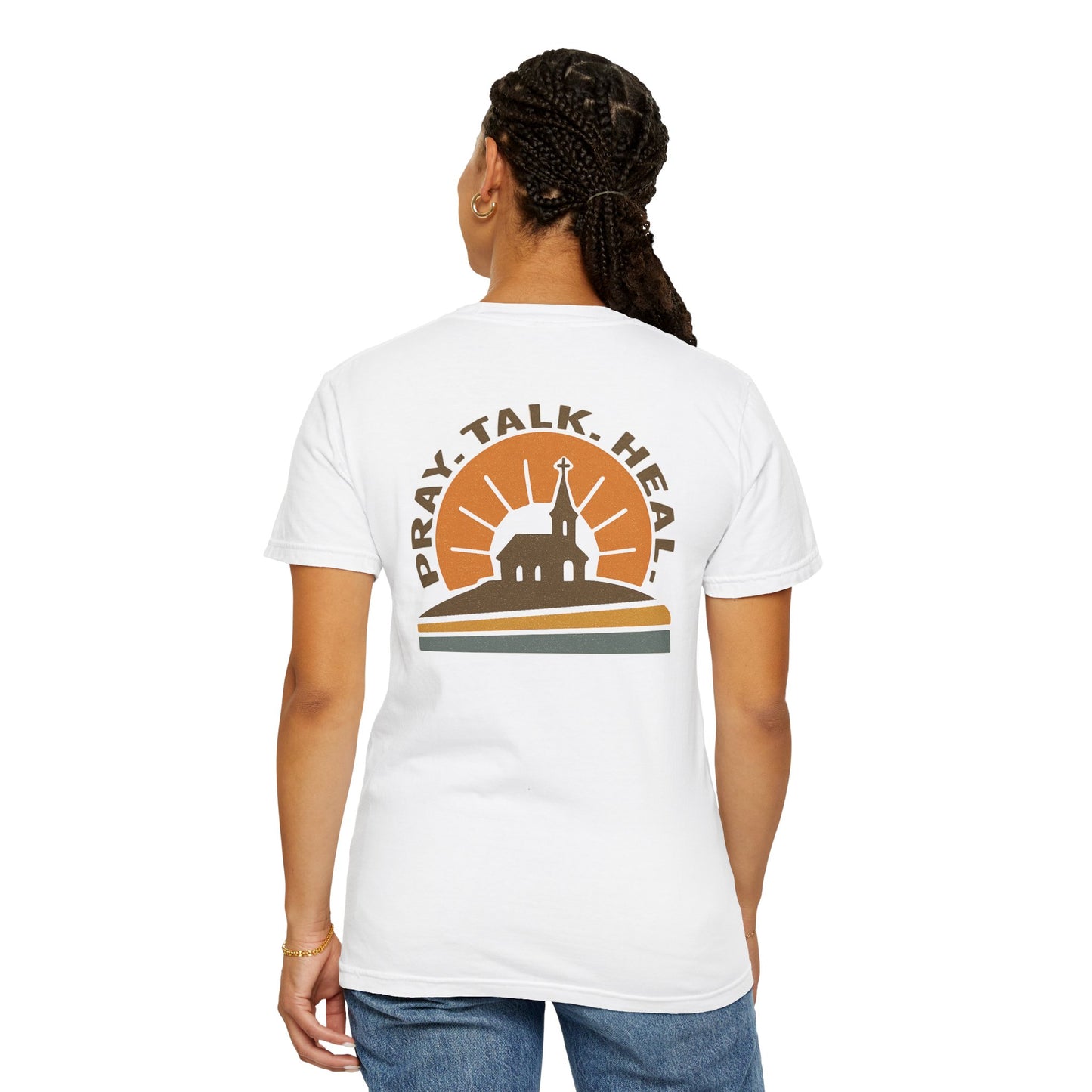 Pray. Talk. Heal. Retro Chapel Mental Health Awareness T-Shirt