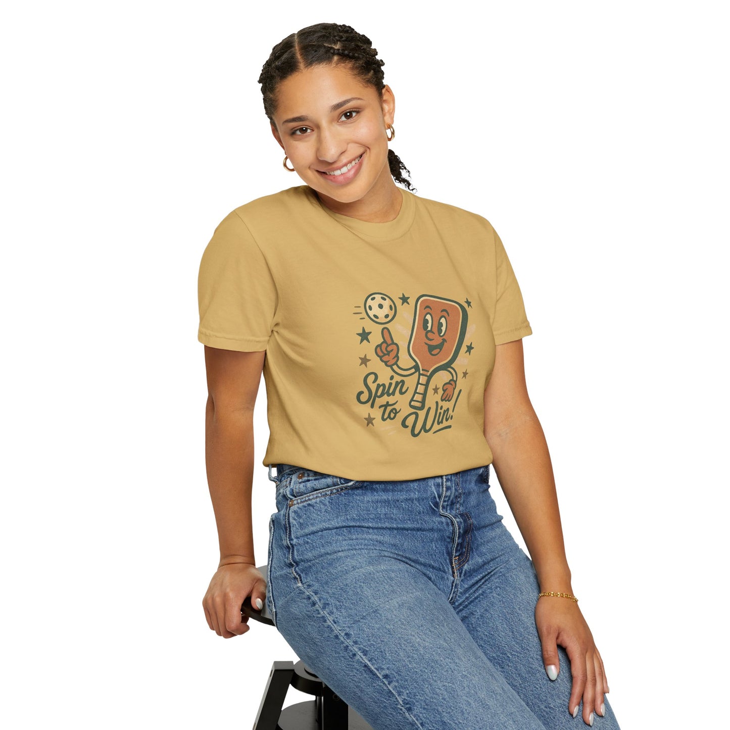 Retro "Spin to Win!" Pickleball T-Shirt – Vintage Cartoon Style