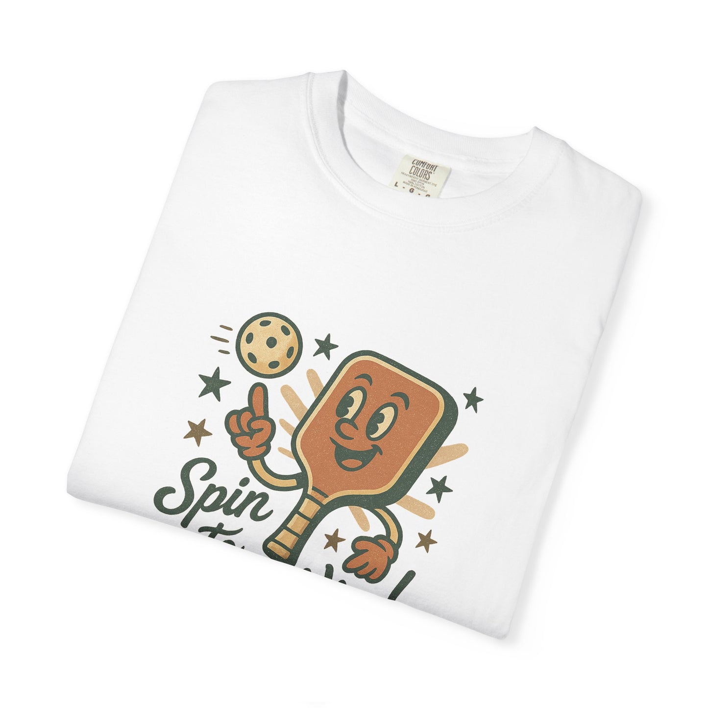Retro "Spin to Win!" Pickleball T-Shirt – Vintage Cartoon Style