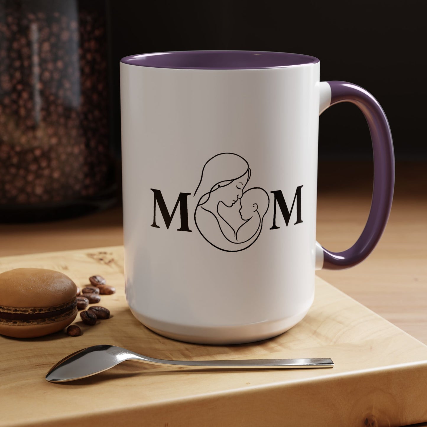 Mom Love Accent Coffee Mug - Perfect Gift for Mother's Day & Special Occasions