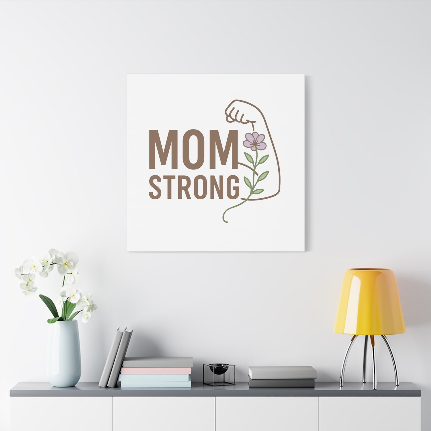 Mom Strong Canvas Art - Motivational Wall Decor for Moms
