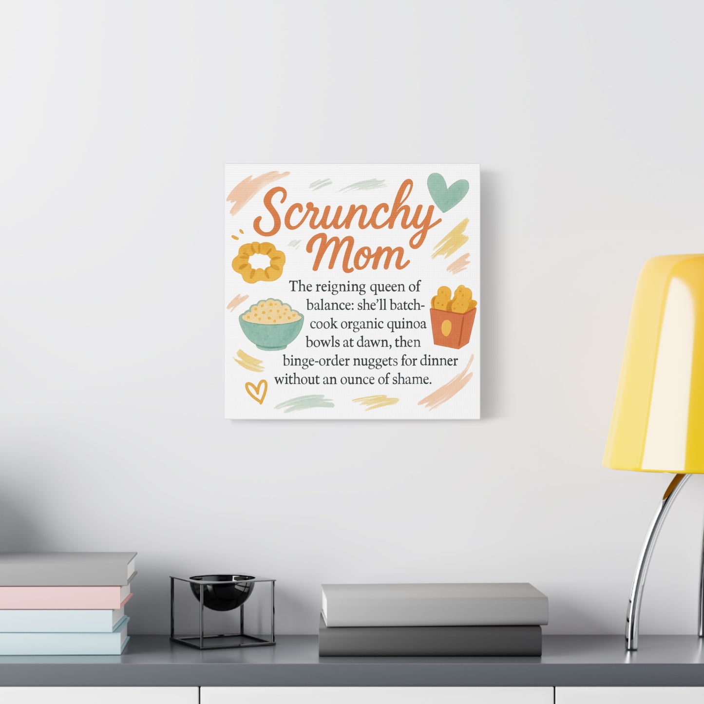 Scrunchy Mom Canvas Art - Fun Wall Decor for Busy Moms