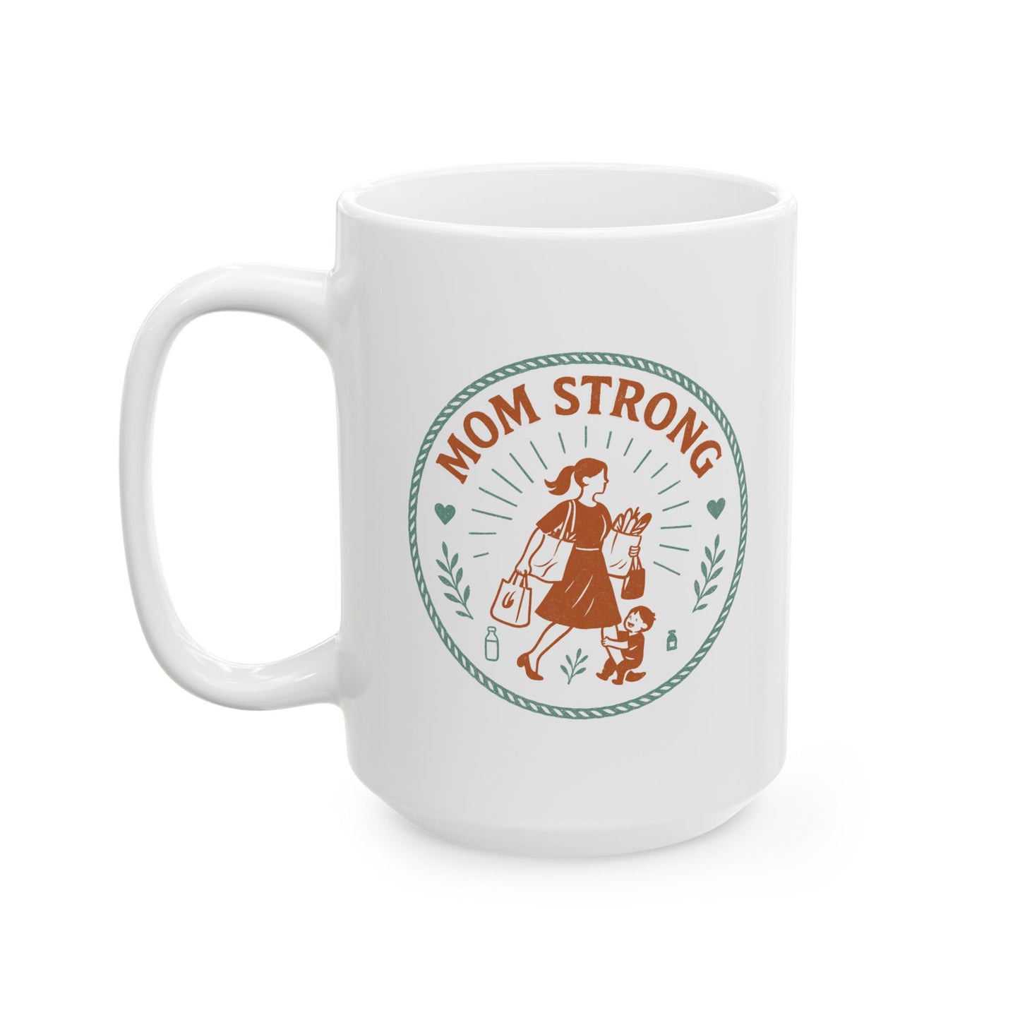 Mom Strong Personalized Ceramic Mug - Perfect Gift for Moms!