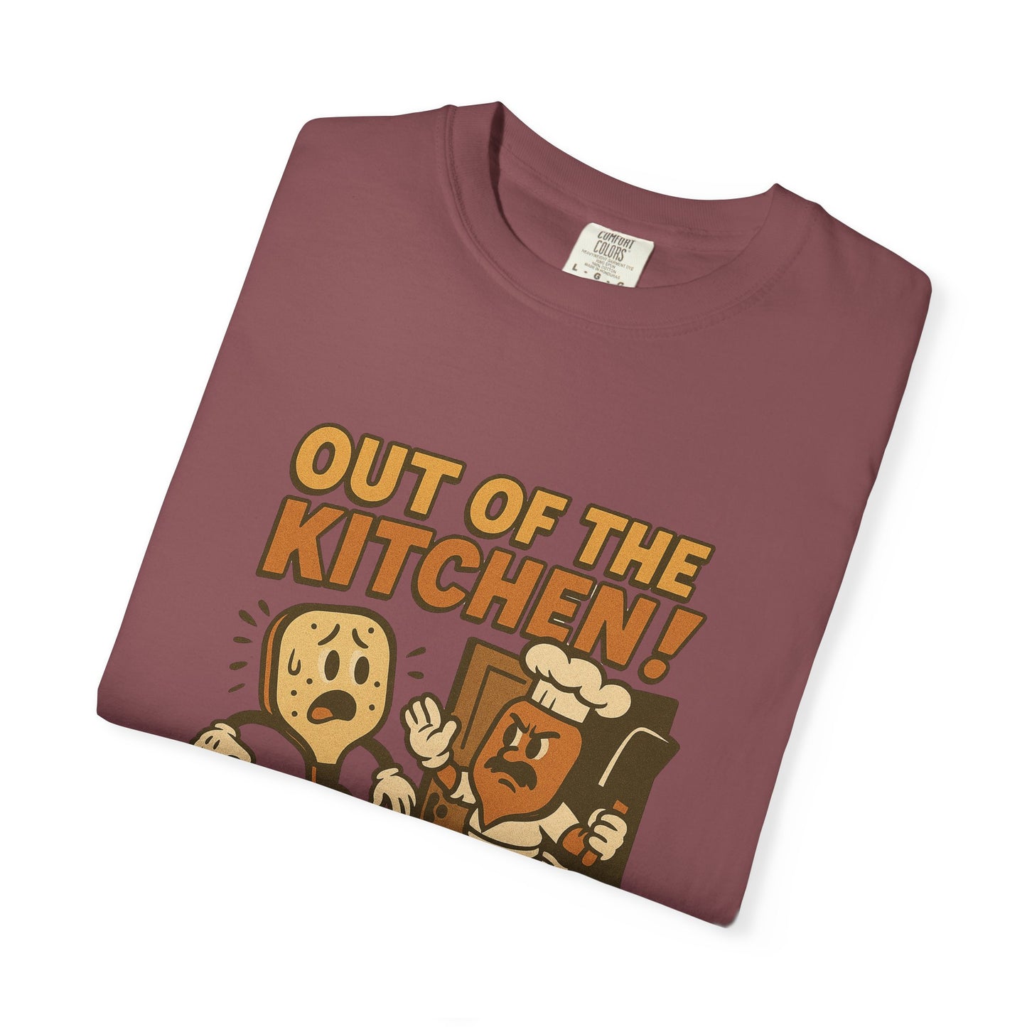 Out of the Kitchen! Funny Pickleball T-Shirt – Retro Cartoon Chef Paddle Design for Players Who Love Pickleball and Laughs