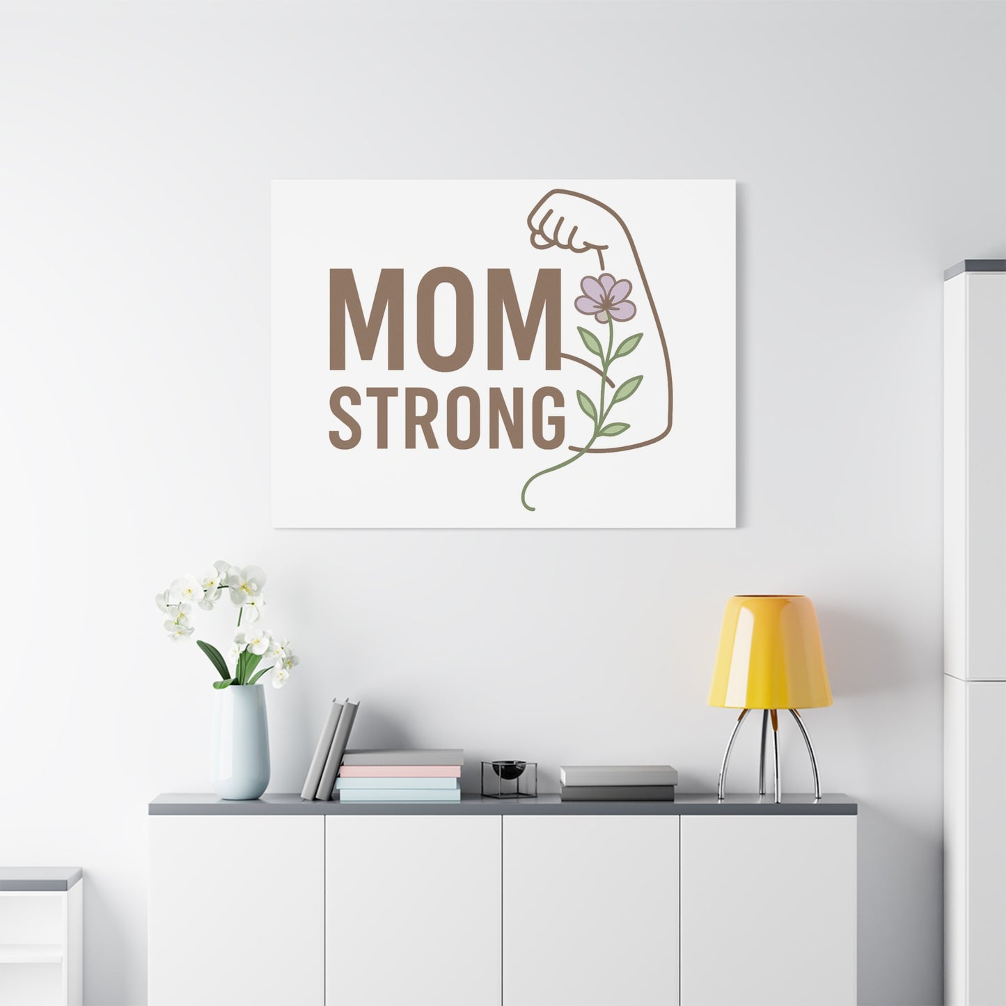 Mom Strong Canvas Art - Motivational Wall Decor for Moms